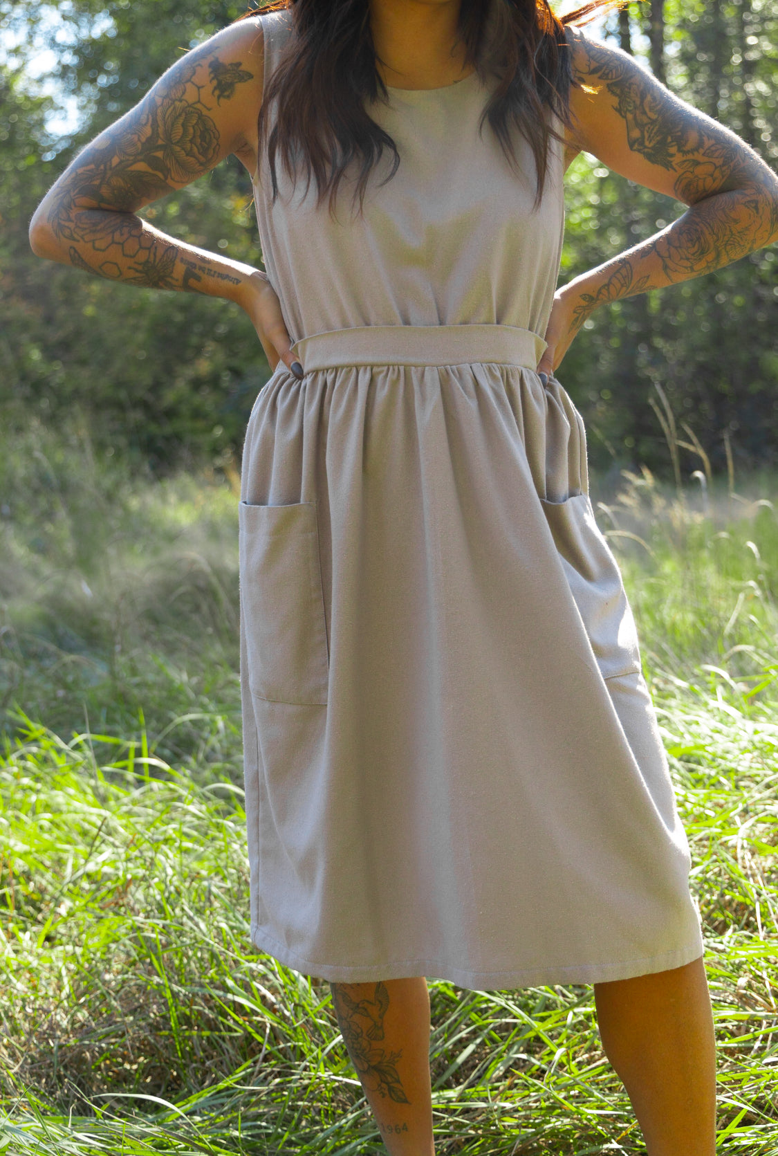 Marketplace - M - The Dress - Raw Silk  - Mushroom