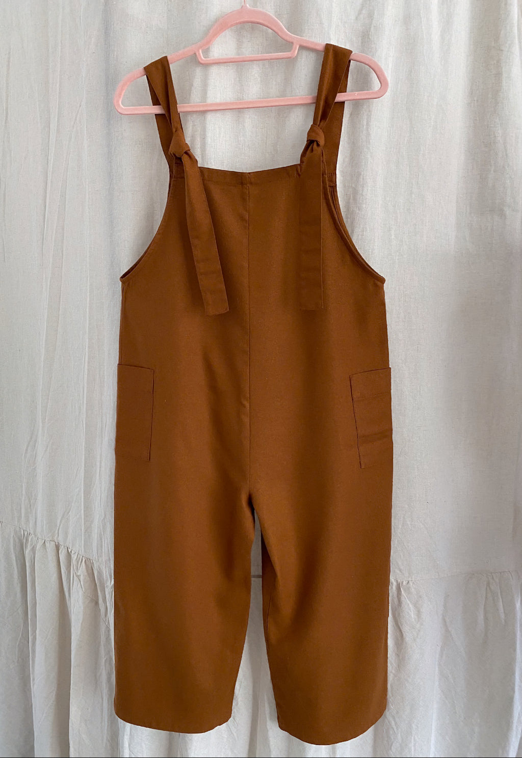 Marketplace - M - Pedal Pusher  Dungarees - Raw Silk - Cinnamon