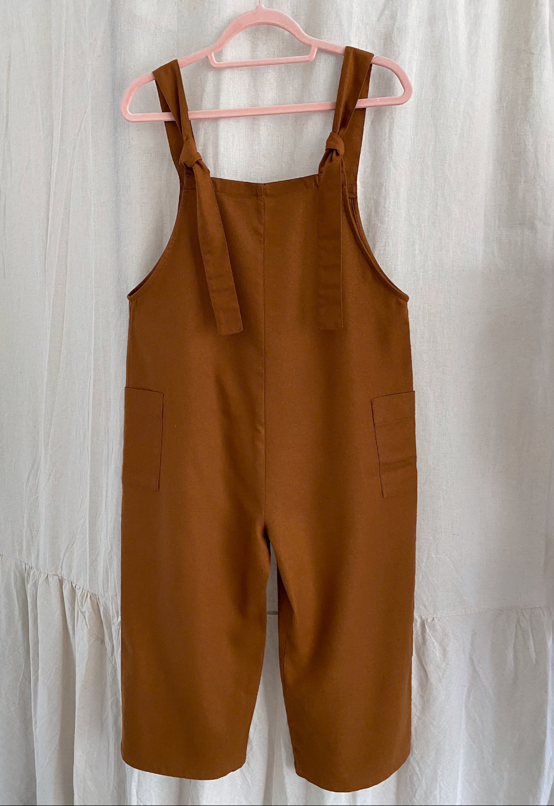 Marketplace - M - Pedal Pusher  Dungarees - Raw Silk - Cinnamon