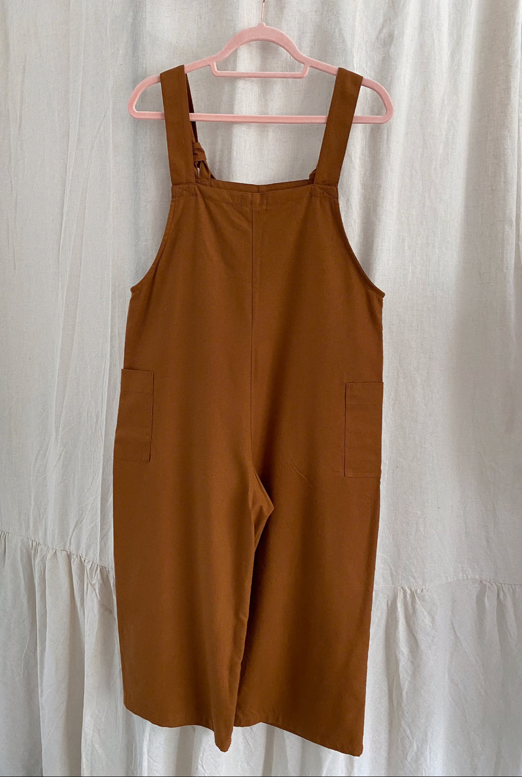 Marketplace - M - Pedal Pusher  Dungarees - Raw Silk - Cinnamon