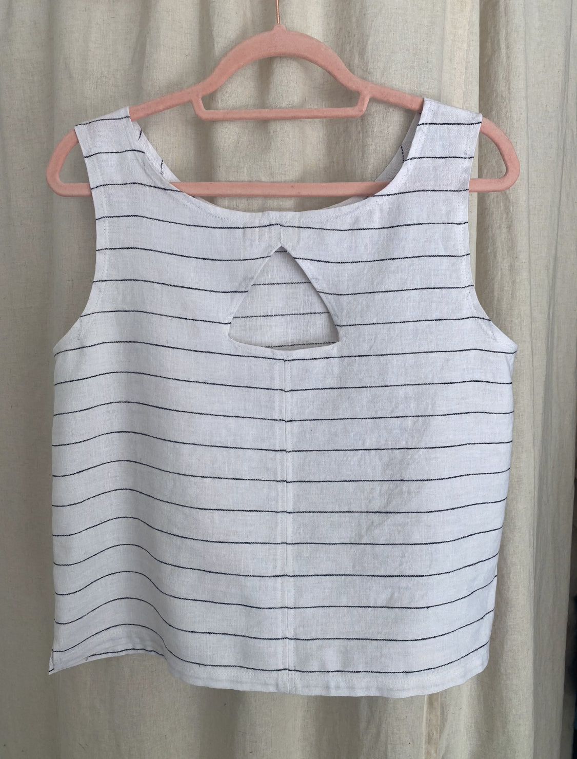 Marketplace - XL -  Tank Top - Linen - Black Stripe