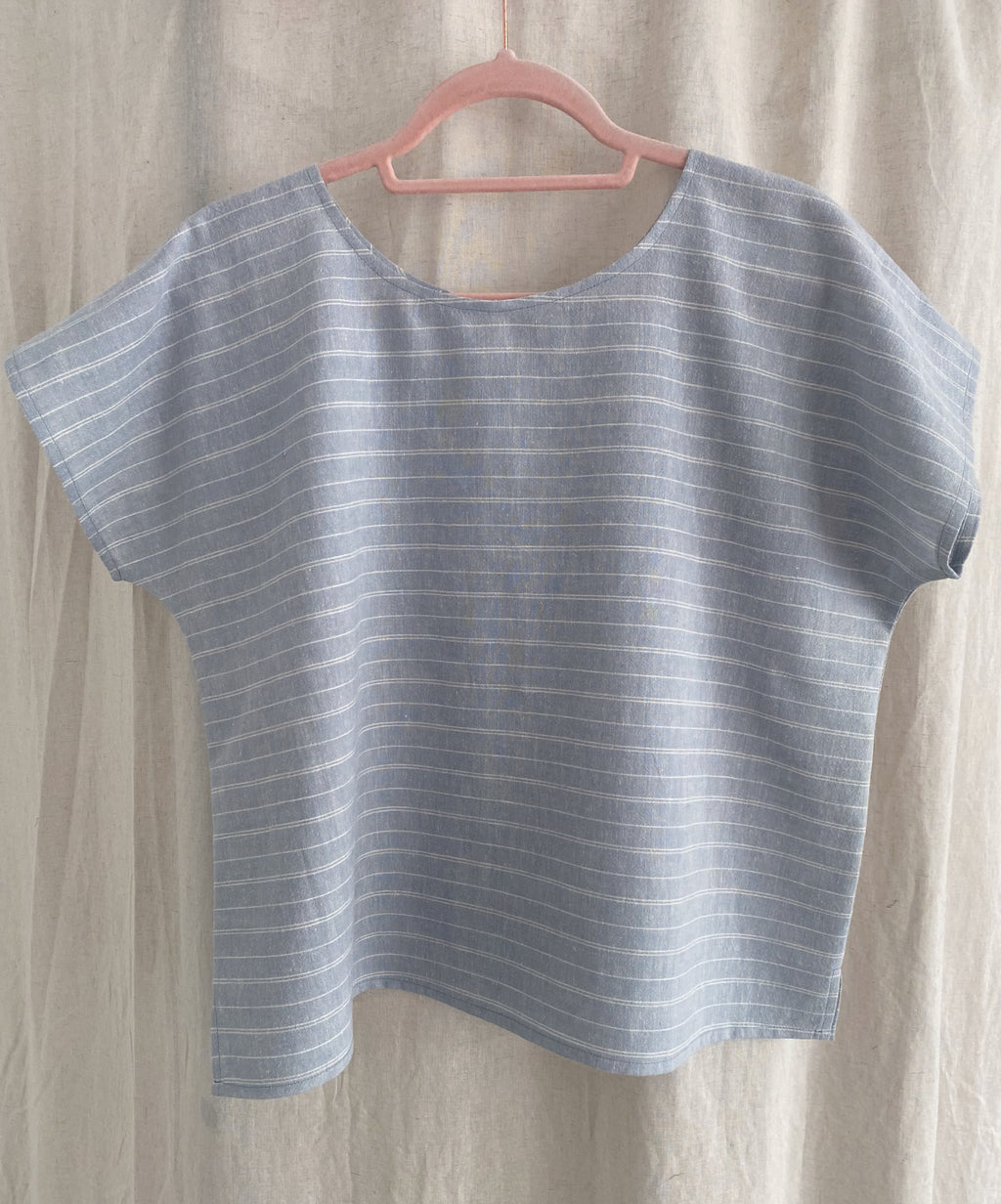 Marketplace - Small - Box Top - Hemp Organic Cotton - Blue Stripe