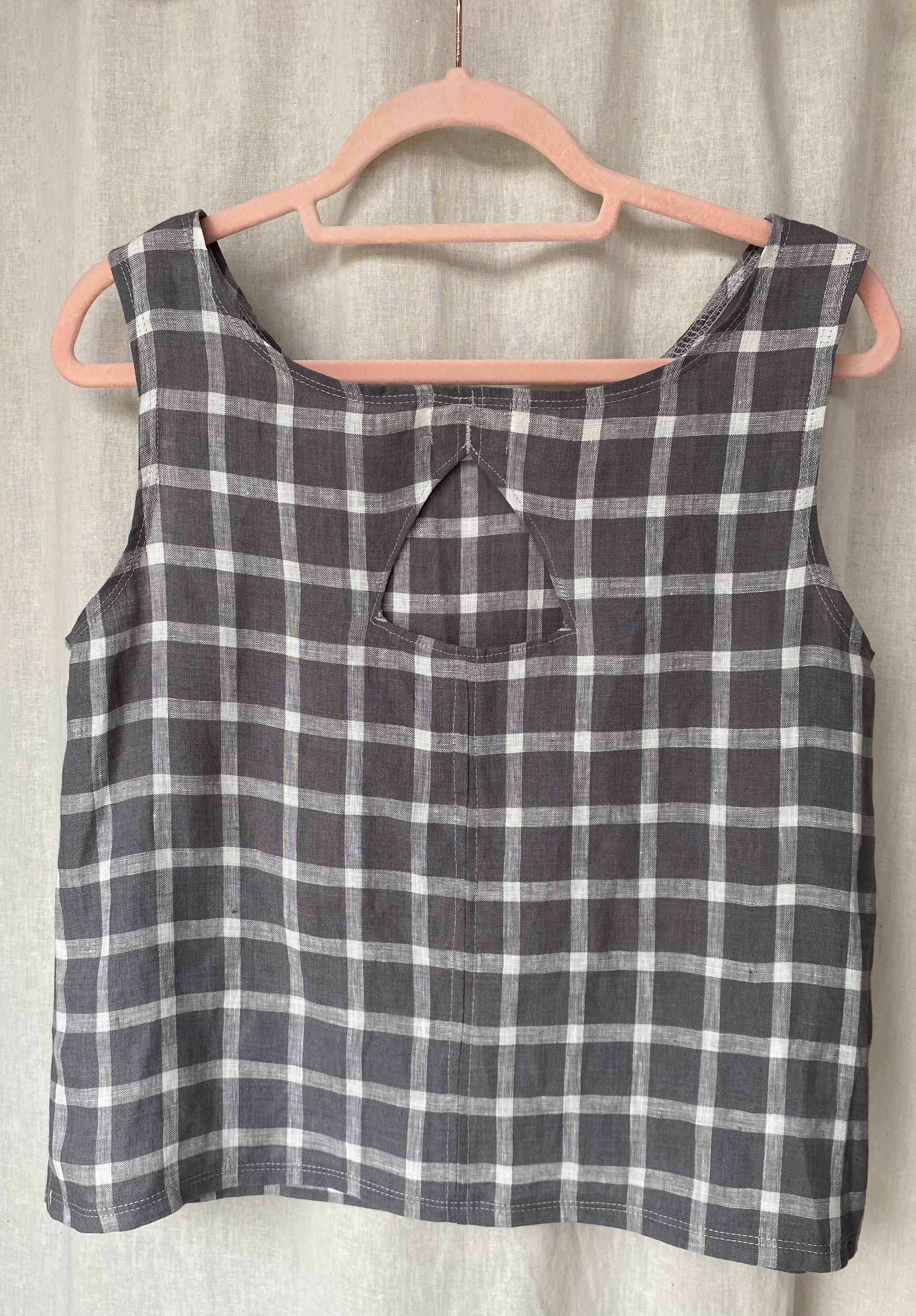 Marketplace - XL - Tank Top - Linen - Grey Check