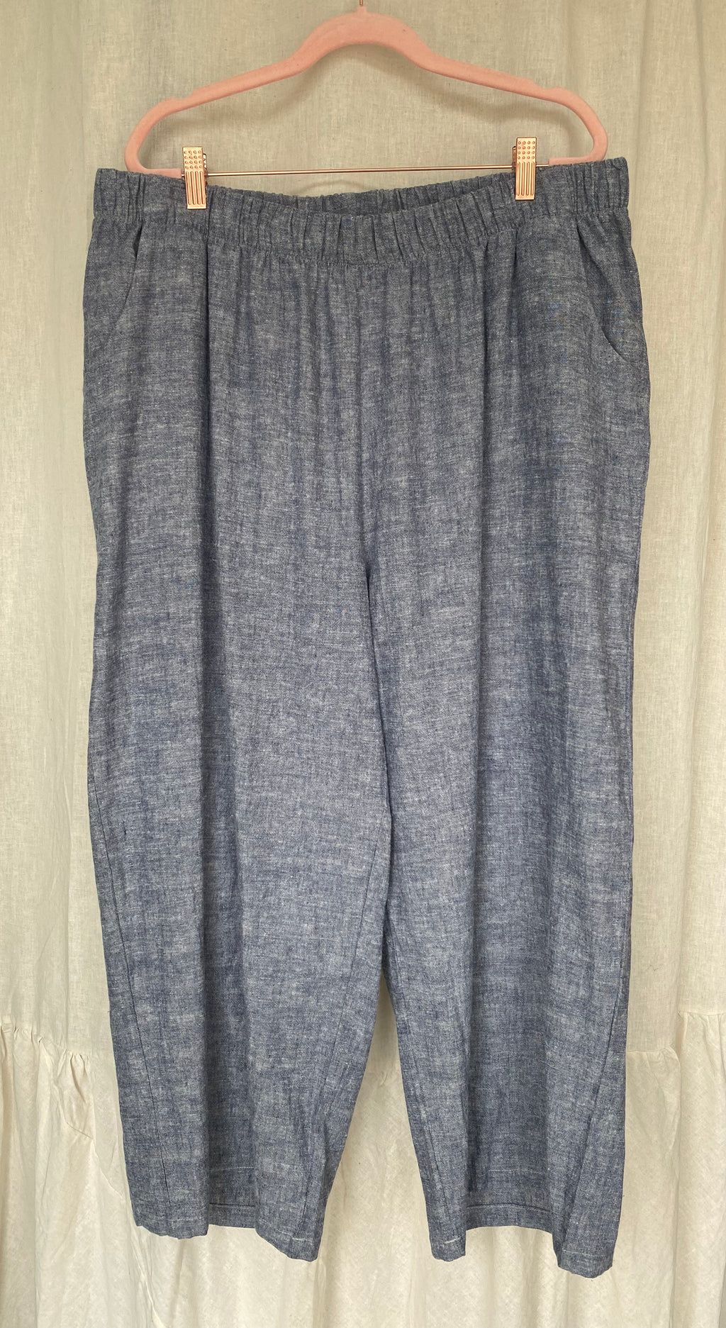 Marketplace - 2X - Wanderer Wide Leg Slacks - Hemp Organic Cotton - Denim
