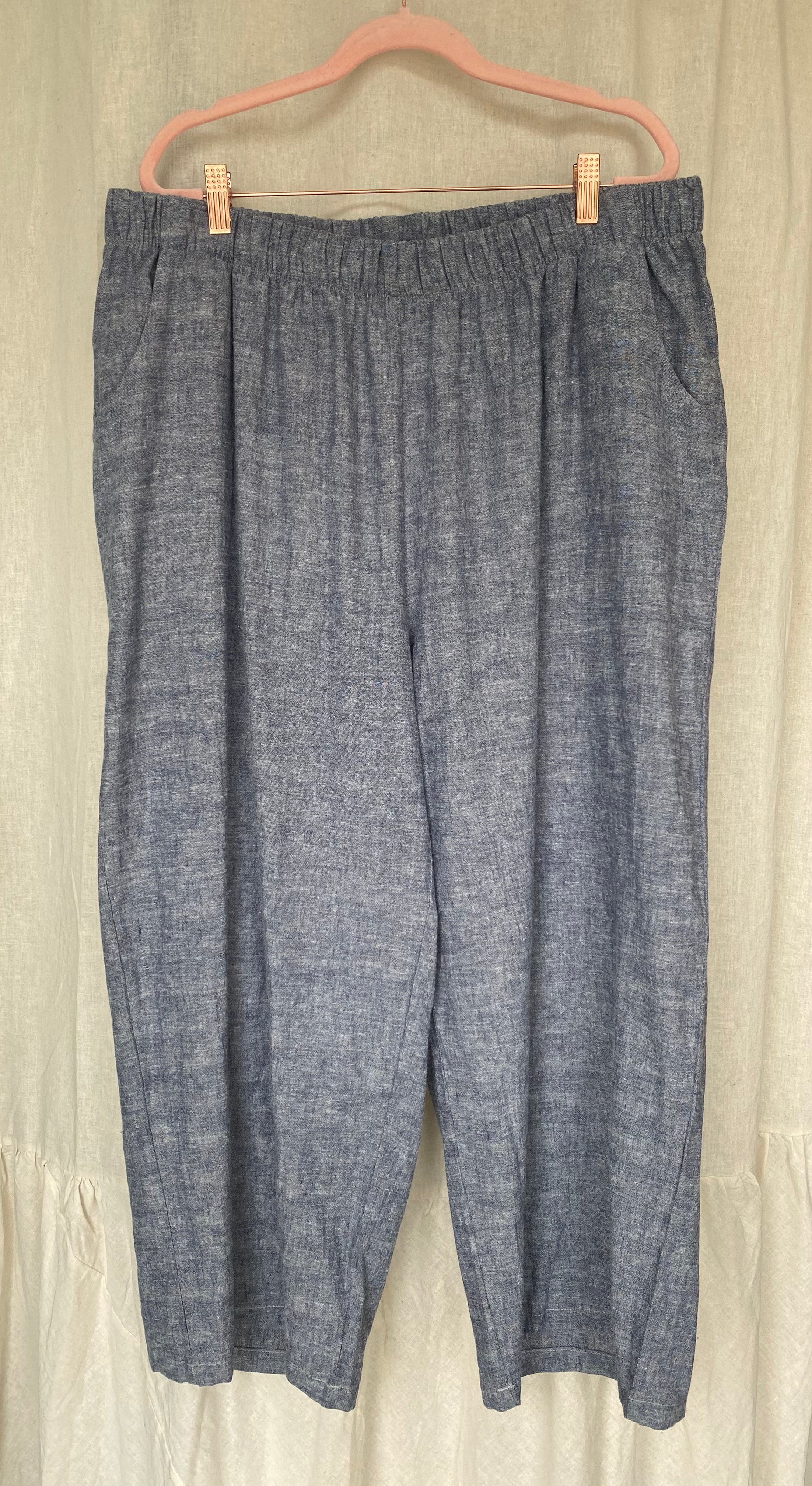 Marketplace - 2X - Wanderer Wide Leg Slacks - Hemp Organic Cotton - Denim