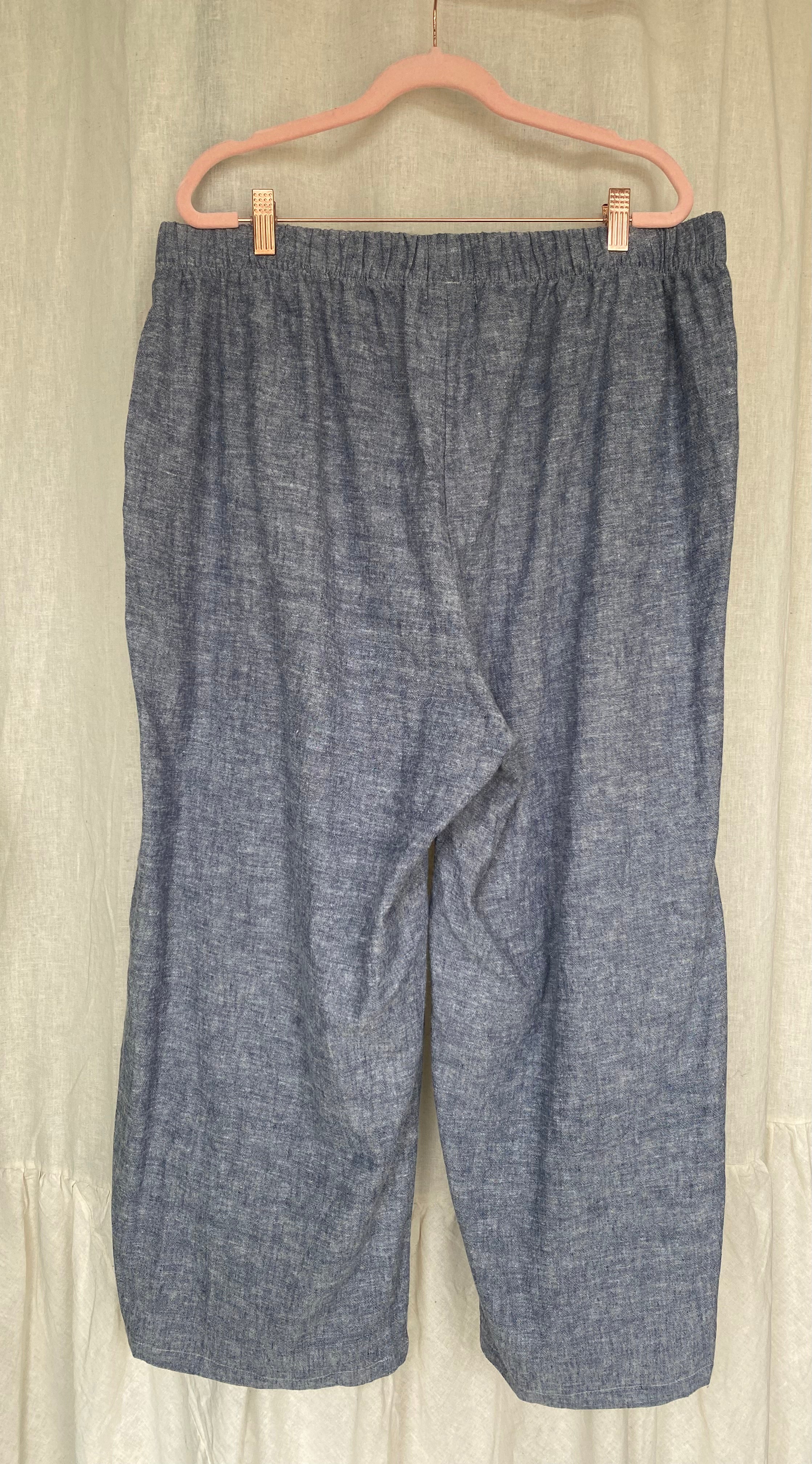 Marketplace - 2X - Wanderer Wide Leg Slacks - Hemp Organic Cotton - Denim