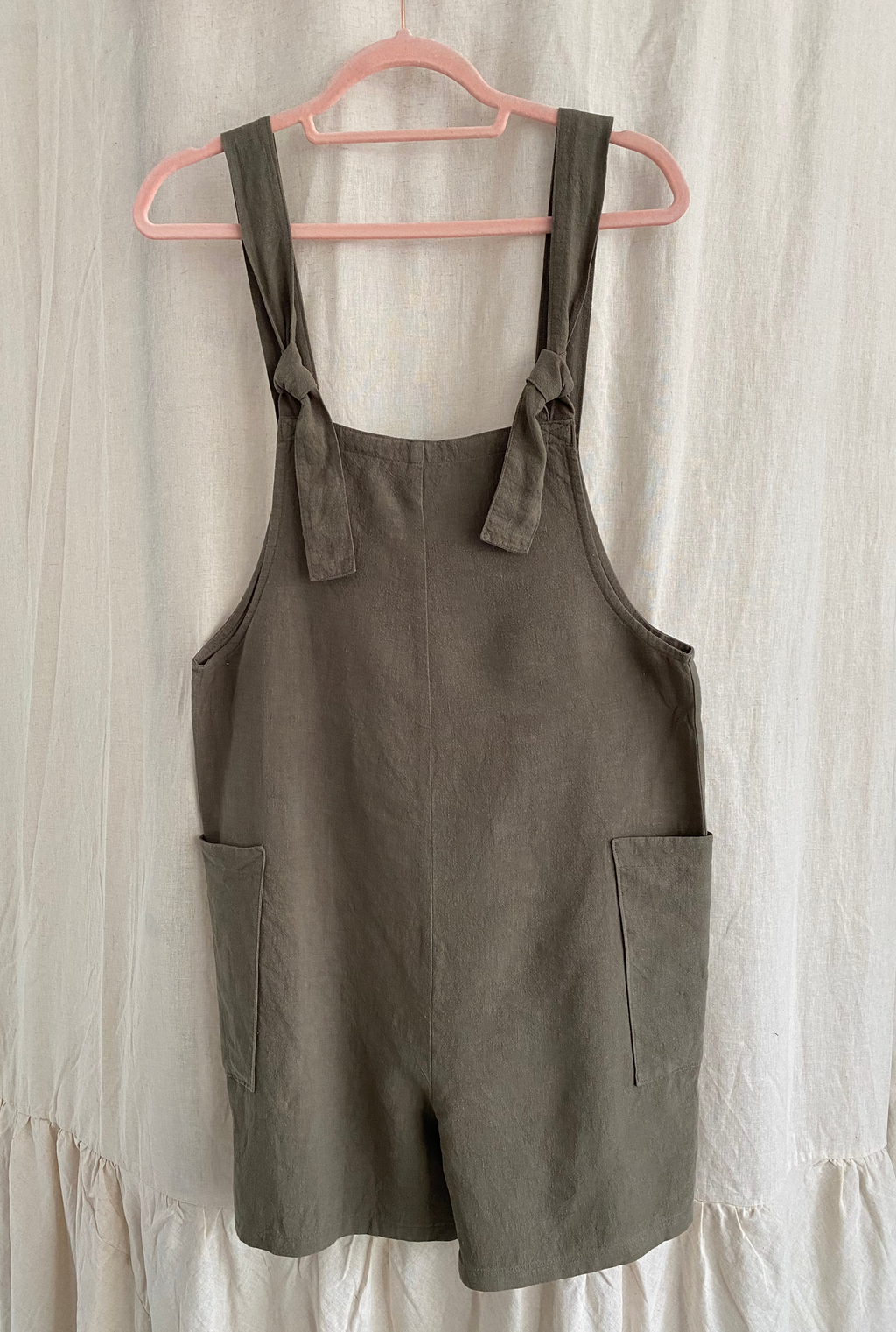 Marketplace - Small - Dungaree Shorts - Antique Linen - Khaki