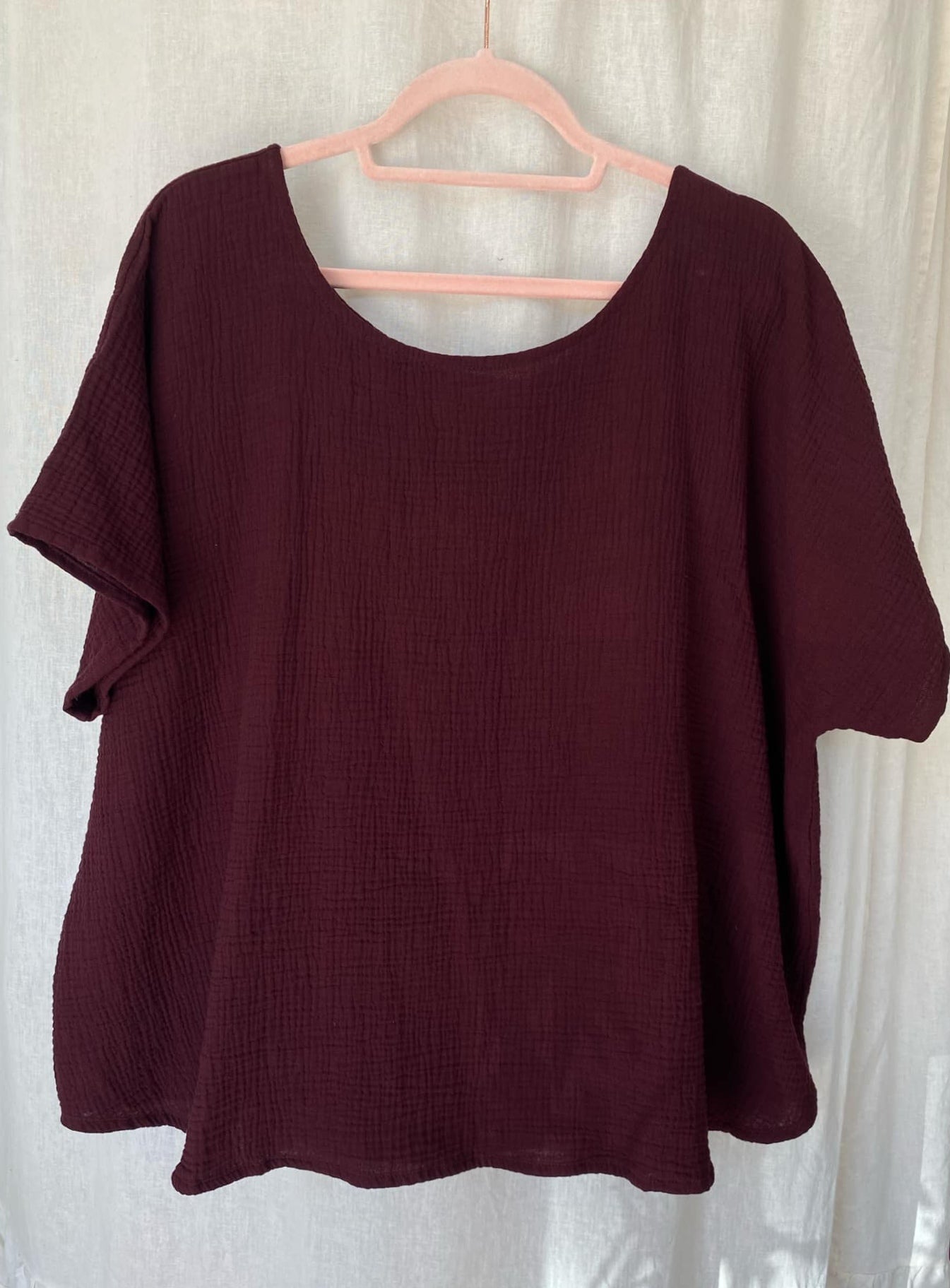 Marketplace - XL - Mulberry Gauze - Scoop Hem Top