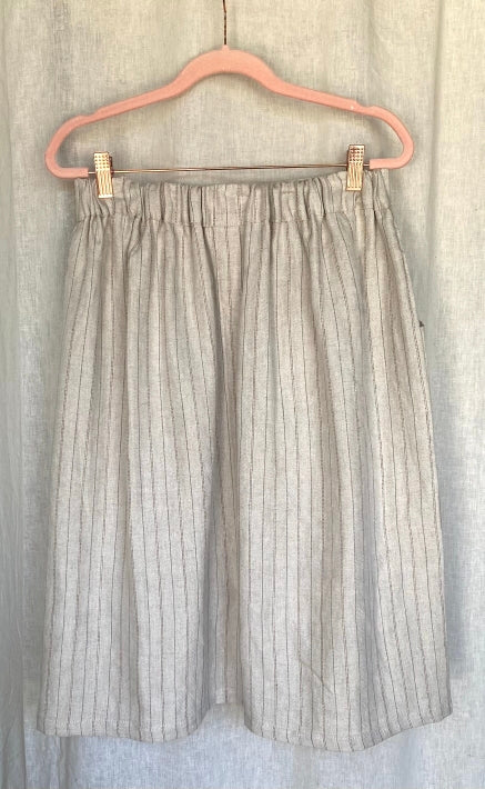 Marketplace - S - Charcoal Stripe Linen - Skirt