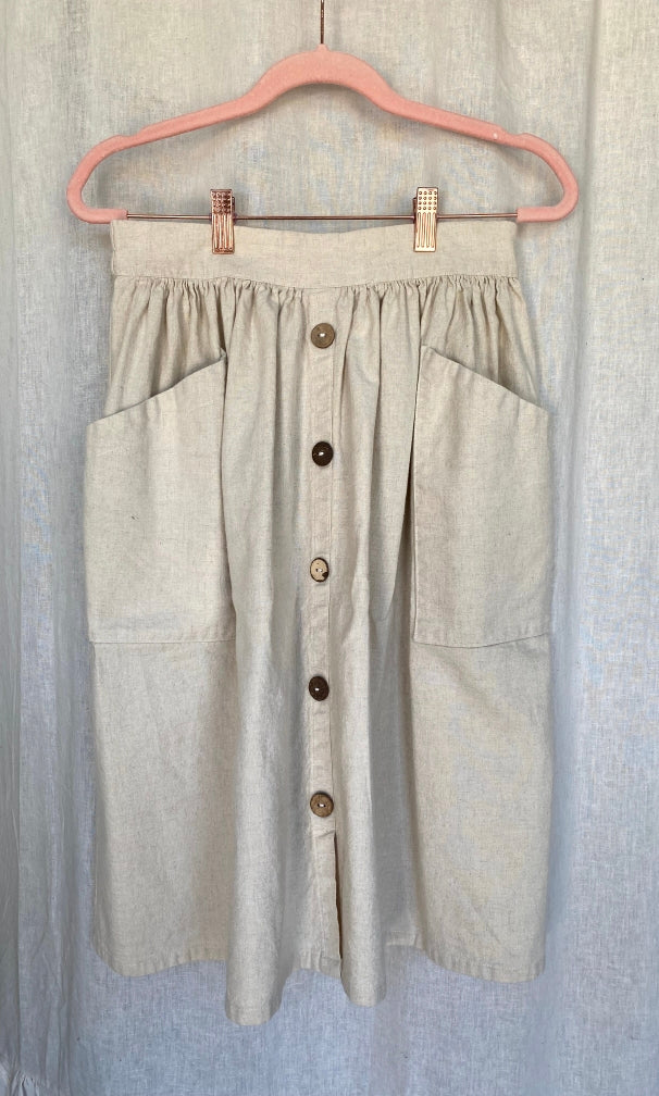 Marketplace - S - Natural Linen Organic Cotton - Skirt