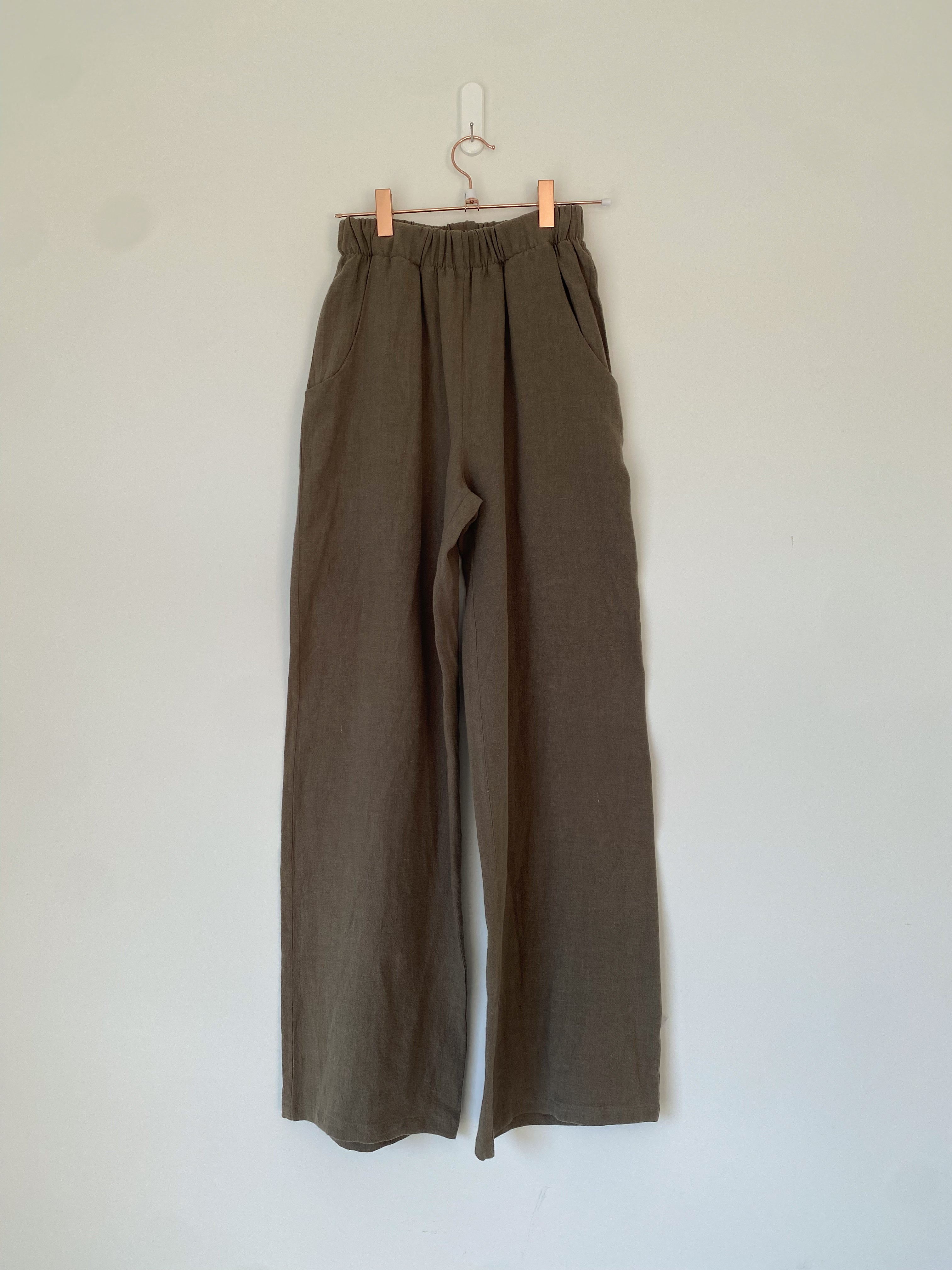 Marketplace - XS - Wanderer Wide Leg Slacks - Linen -  Khaki