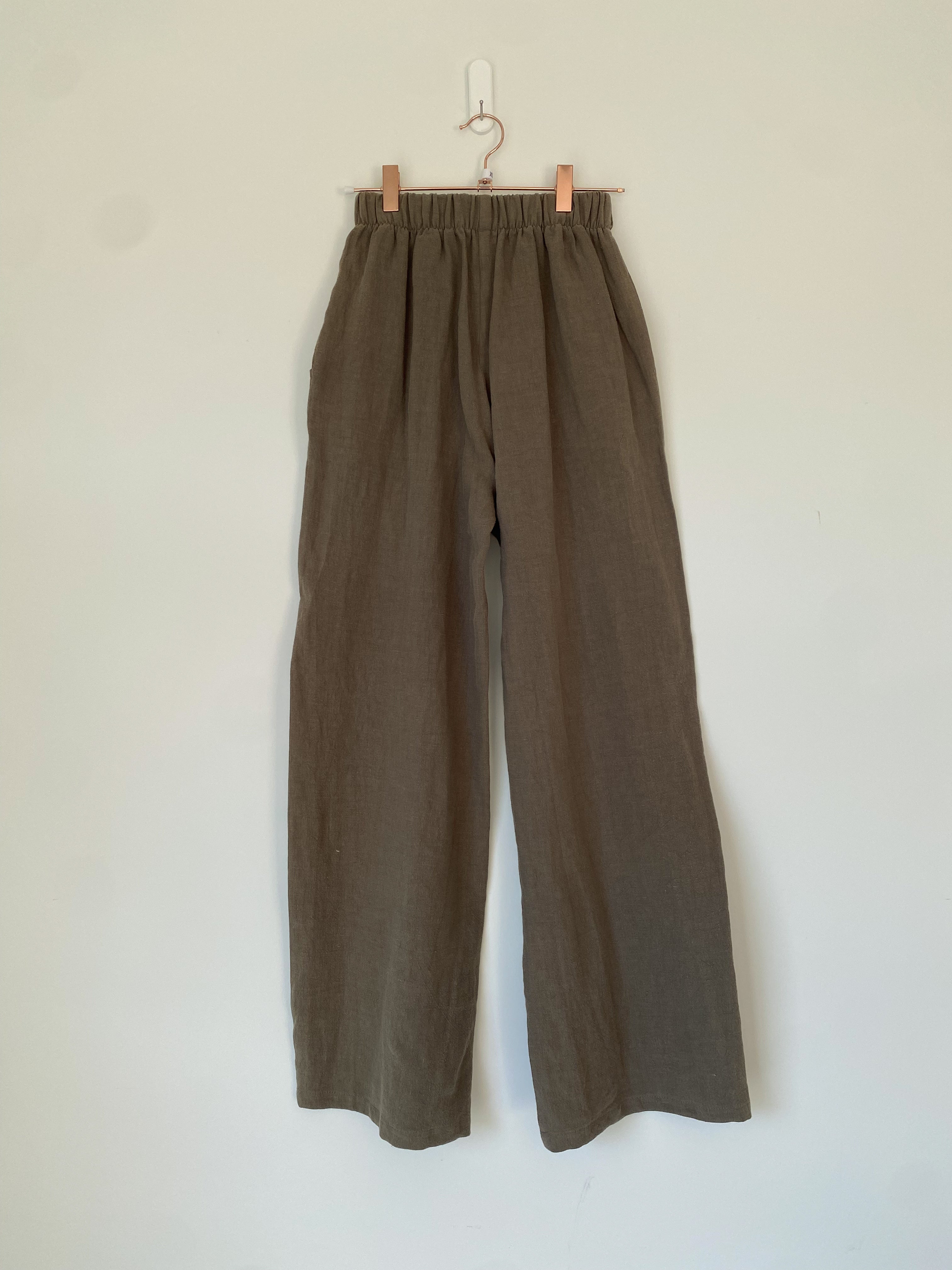 Marketplace - XS - Wanderer Wide Leg Slacks - Linen -  Khaki