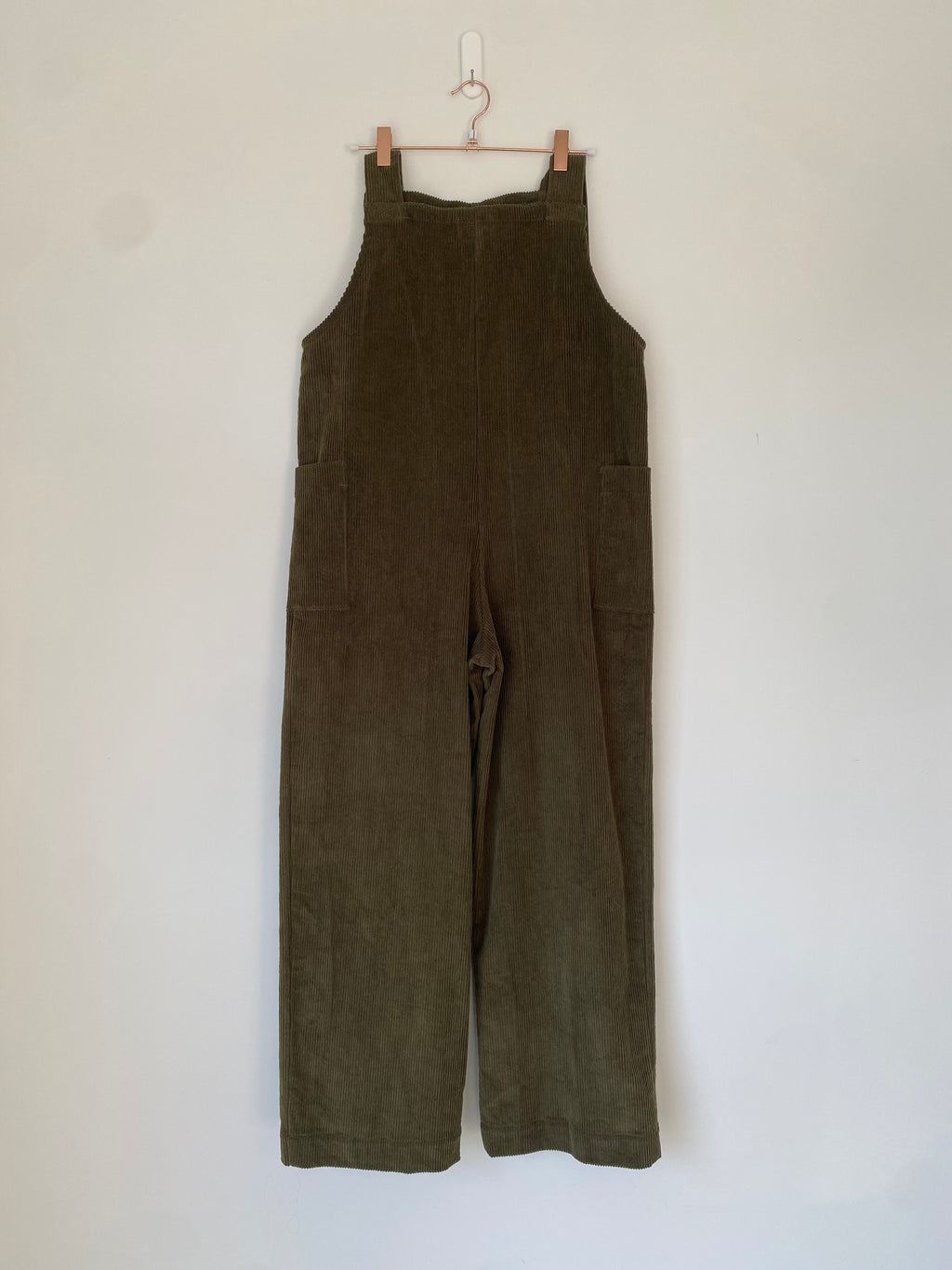 Marketplace - S - Wanderer Wide Leg Dungarees - 8 Wale Corduroy - Moss
