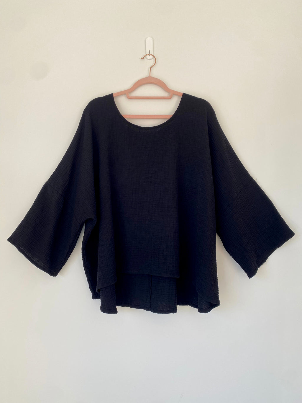 Marketplace - 3X - Black - High/Low - Gauze Top