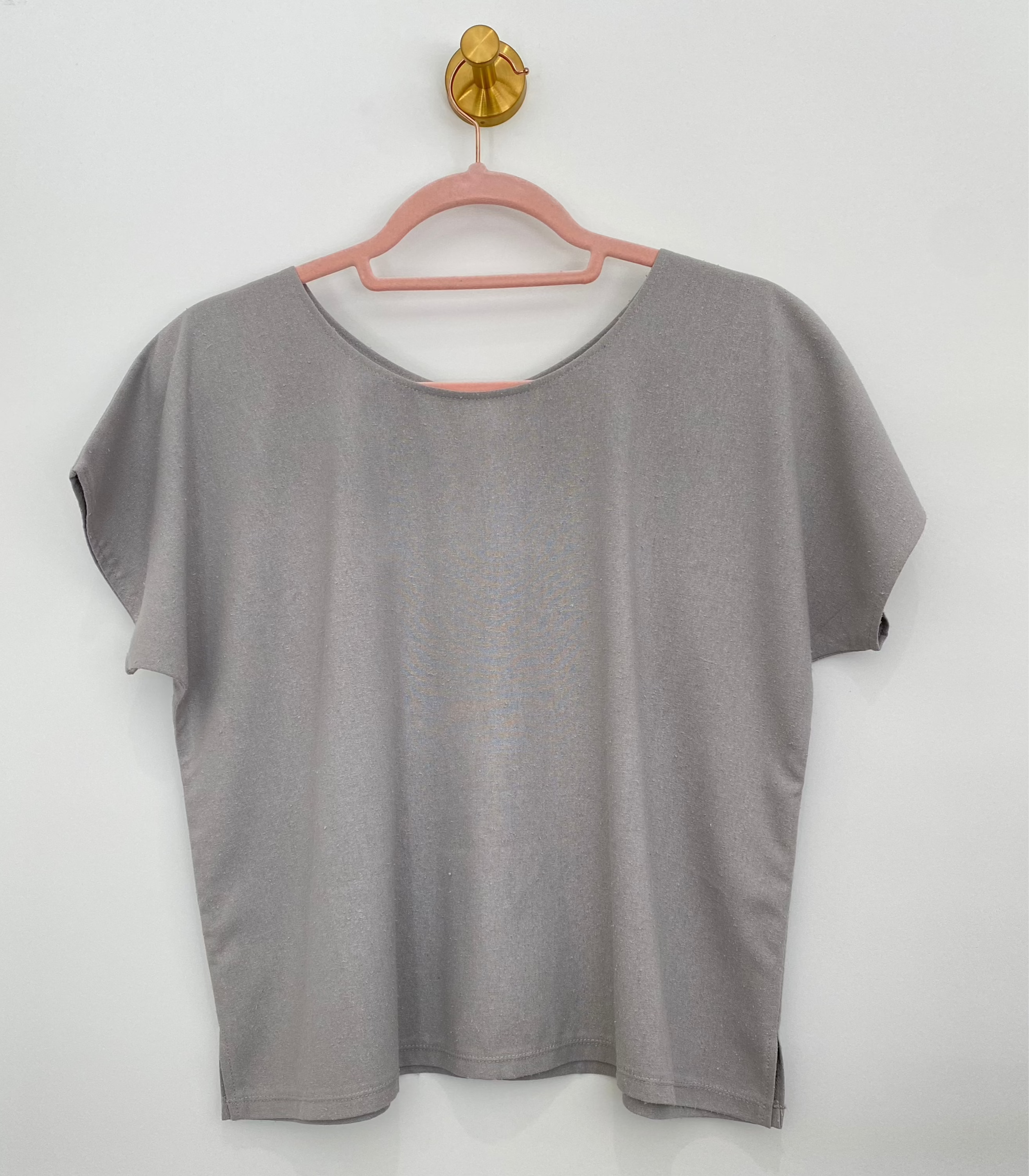 Marketplace - XS - Box Top - Raw Silk - Light Grey