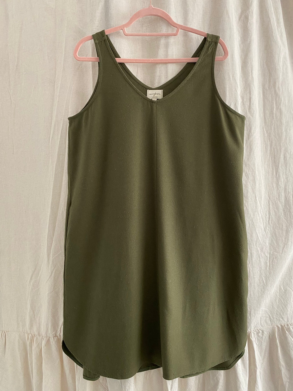 Marketplace - XL - Winona Dress - Raw Silk - Olive