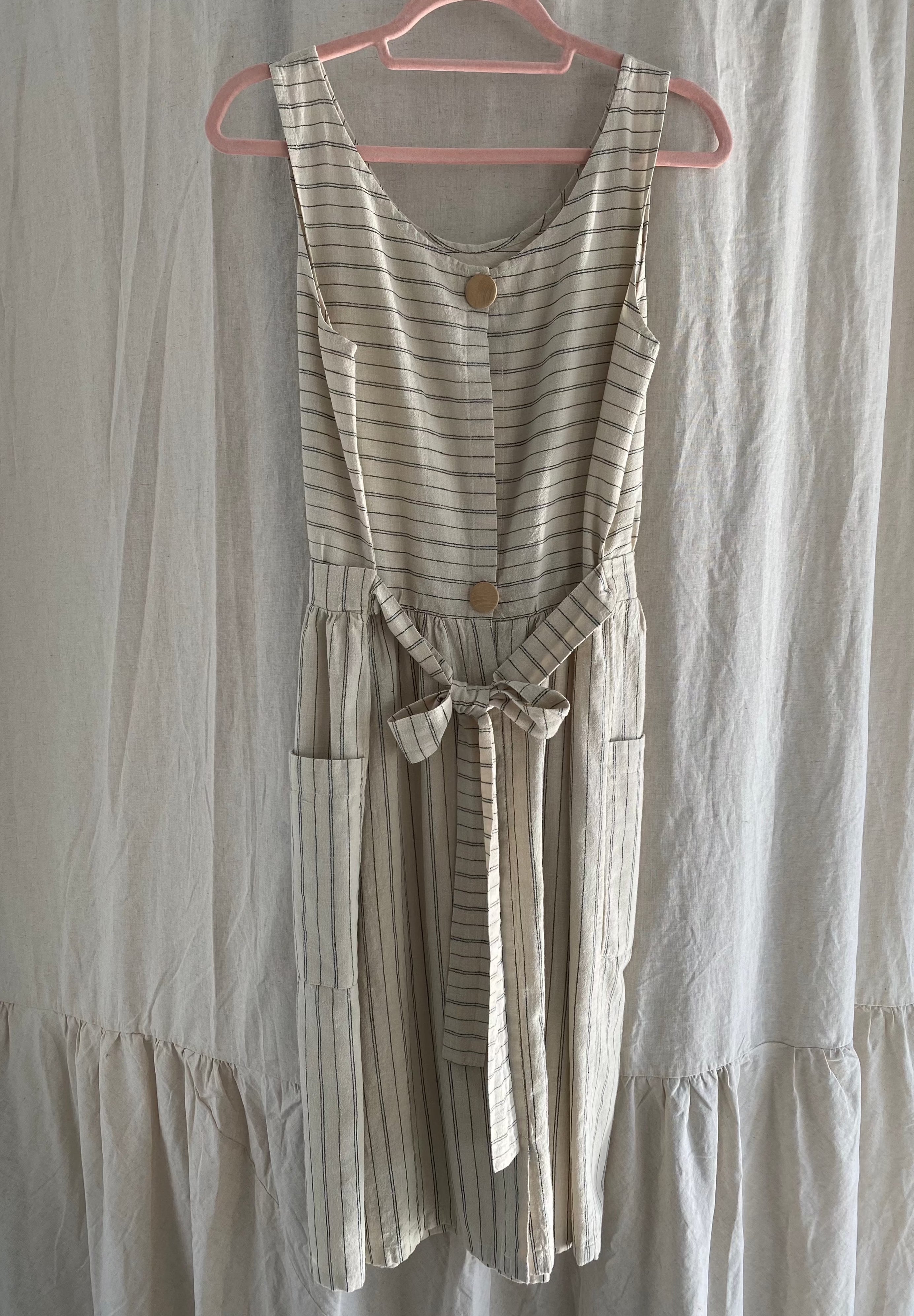 Marketplace - Medium - The Dress - Hemp Organic Cotton -  Butter Cream Stripe