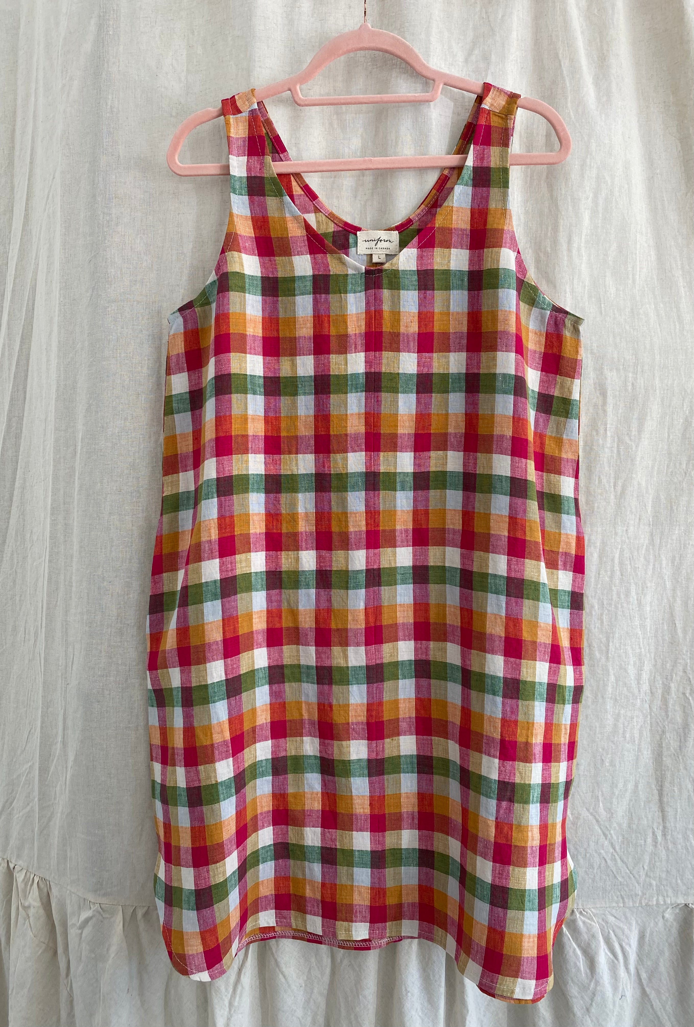 The Winona Sheath Dress - Linen - Checks & Stripes
