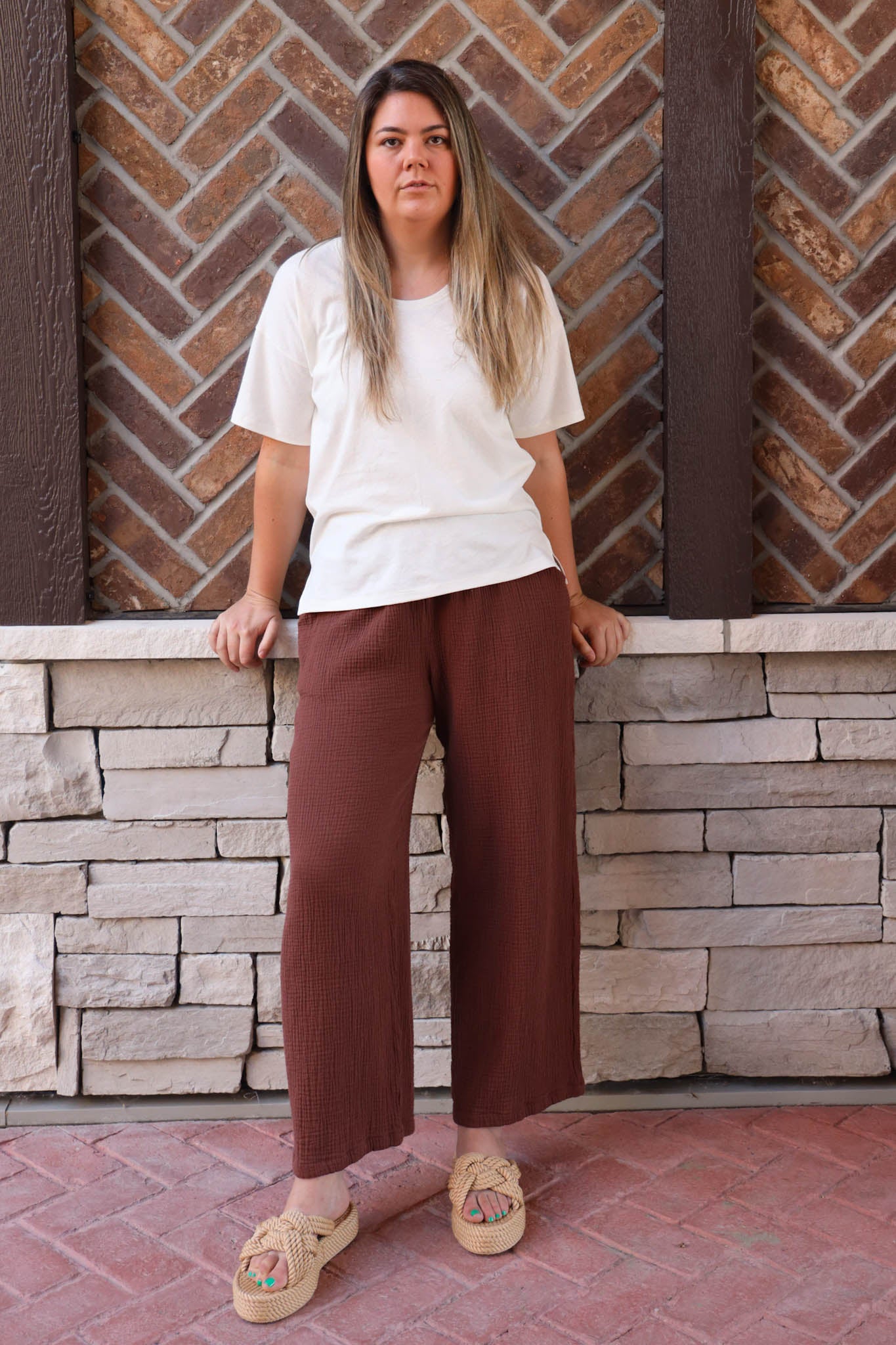 The Belle Wide Leg Slacks - Gauze - Colourways 2
