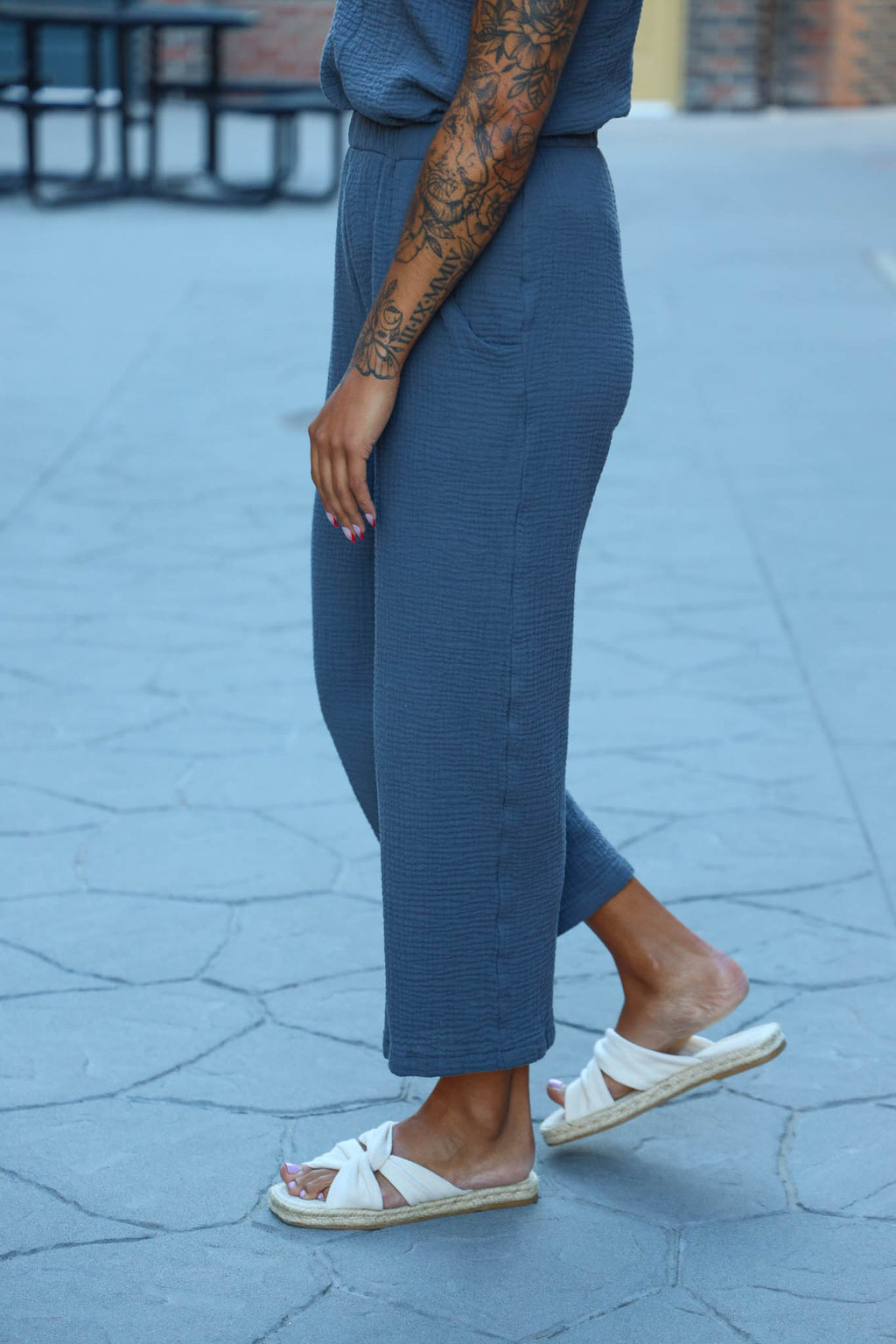 The Wanderer Wide Leg Slacks - Gauze - Colourways 2