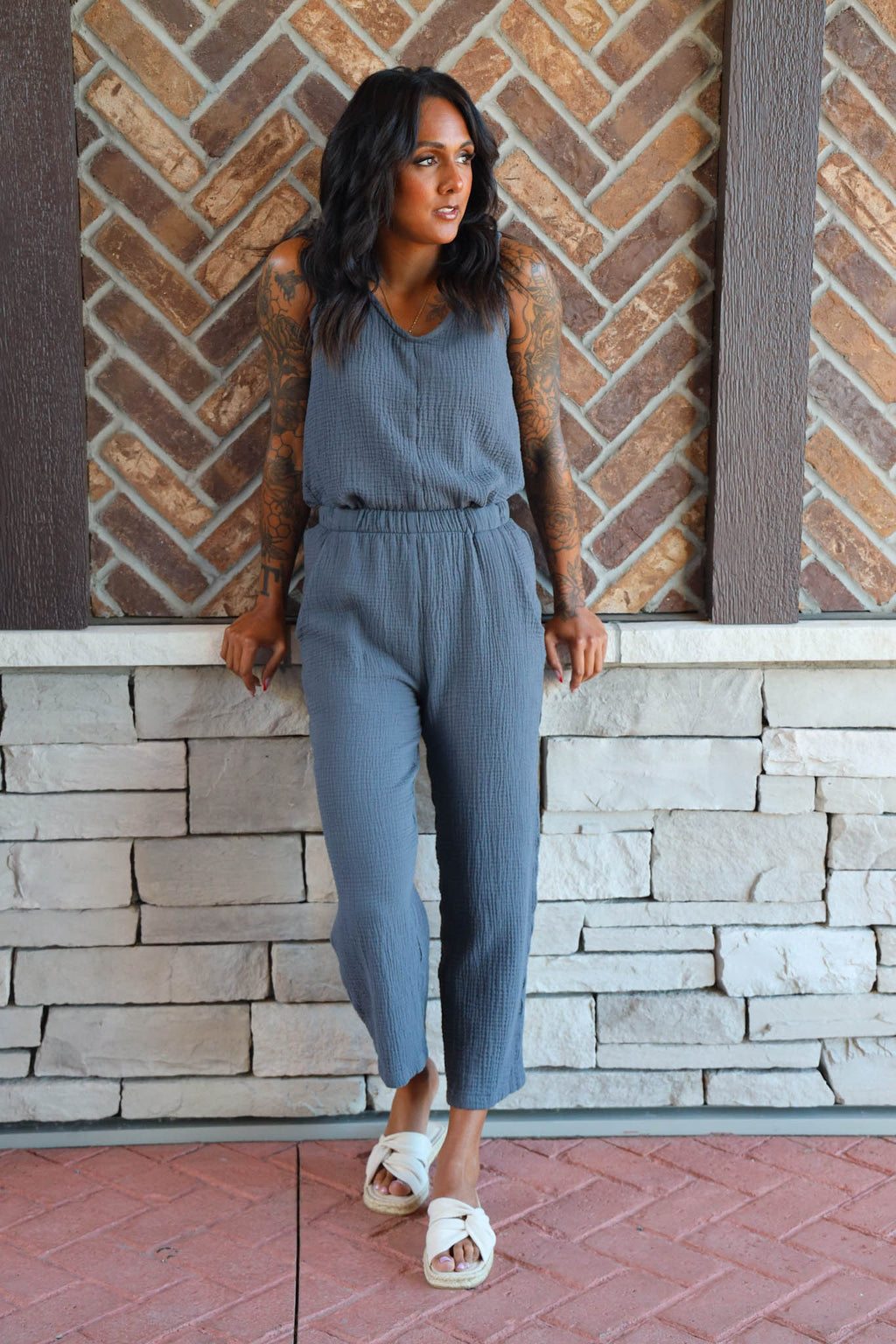 The Wanderer Wide Leg Slacks - Gauze - Colourways 1