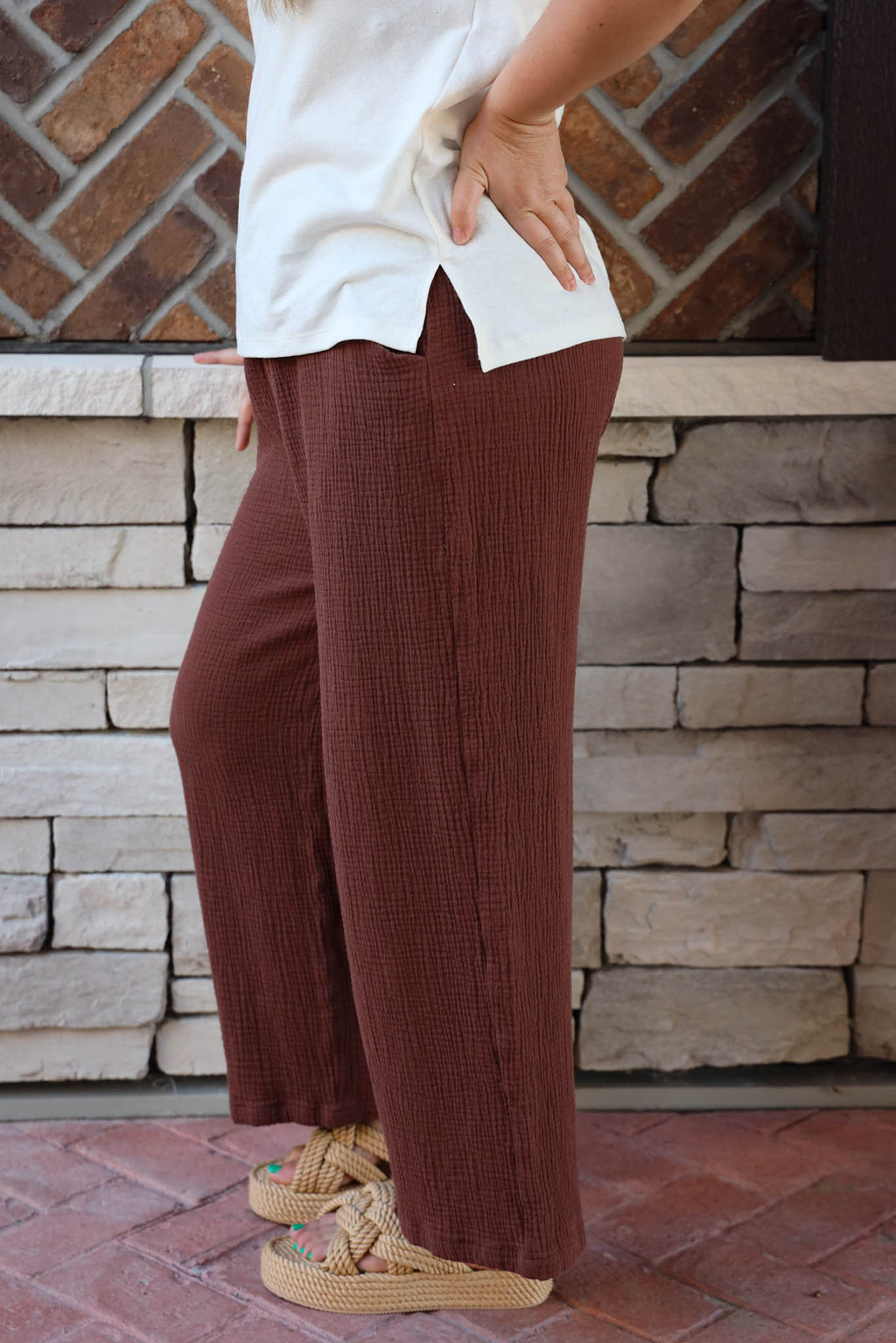 The Belle Wide Leg Slacks - Gauze - Colourways 2