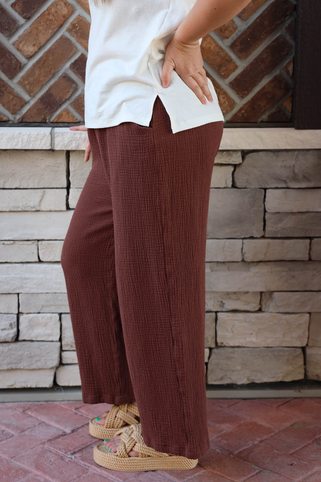 The Belle Wide Leg Slacks - Gauze - Colourways 2