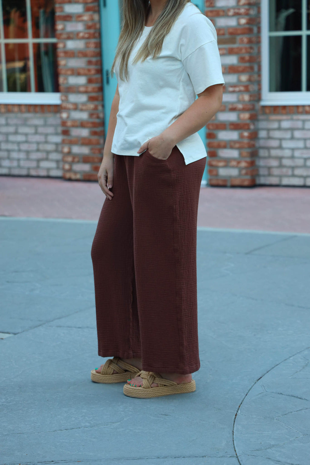 The Belle Wide Leg Slacks - Gauze - Colourways 2