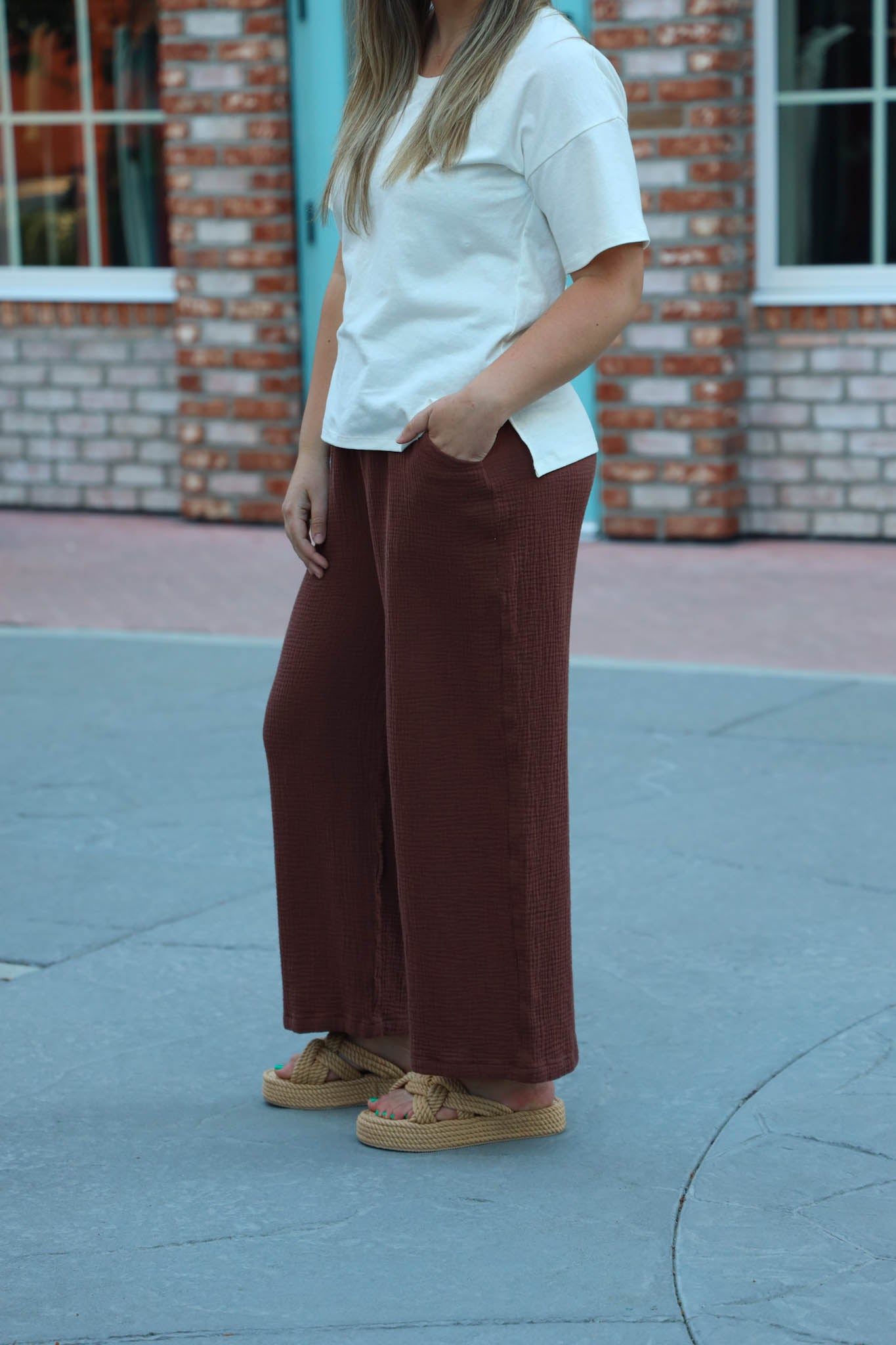The Belle Wide Leg Slacks - Gauze - Colourways 2