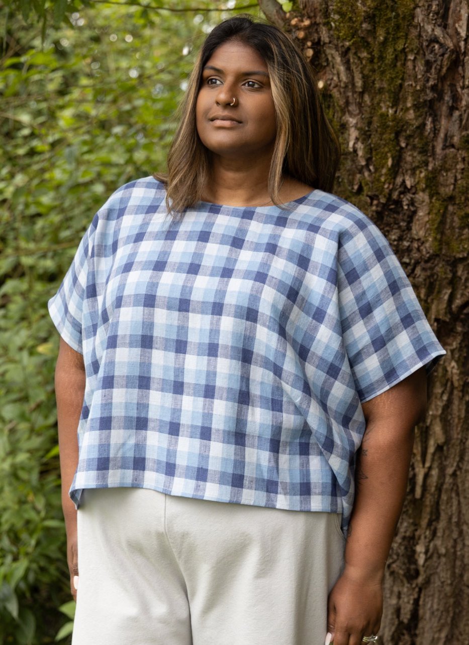 The Box Top -  Linen - Checks & Stripes