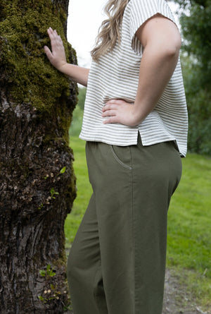 The Box Top - V Neck - Linen - Checks & Stripes