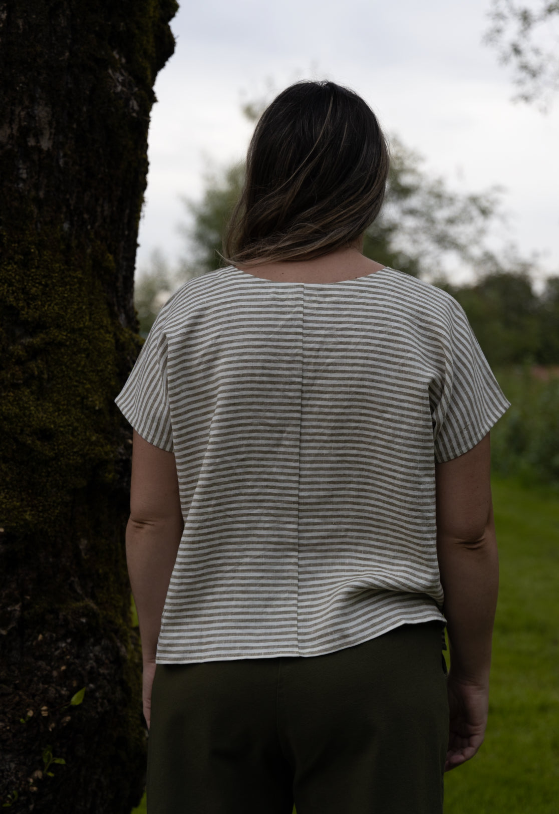 The Box Top - V Neck - Linen - Checks & Stripes