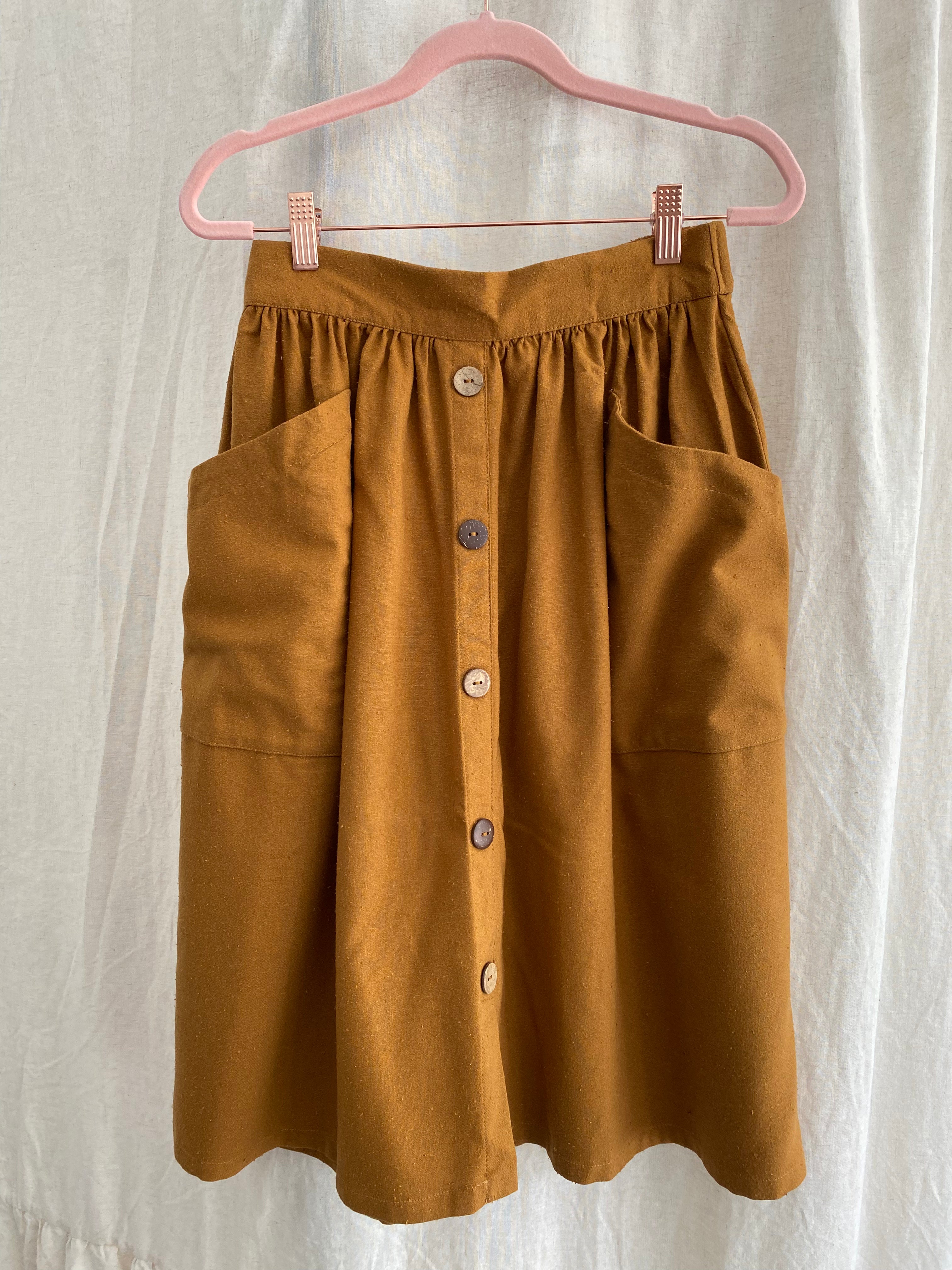 Marketplace - Small - The Skirt - Raw Silk - Cinnamon