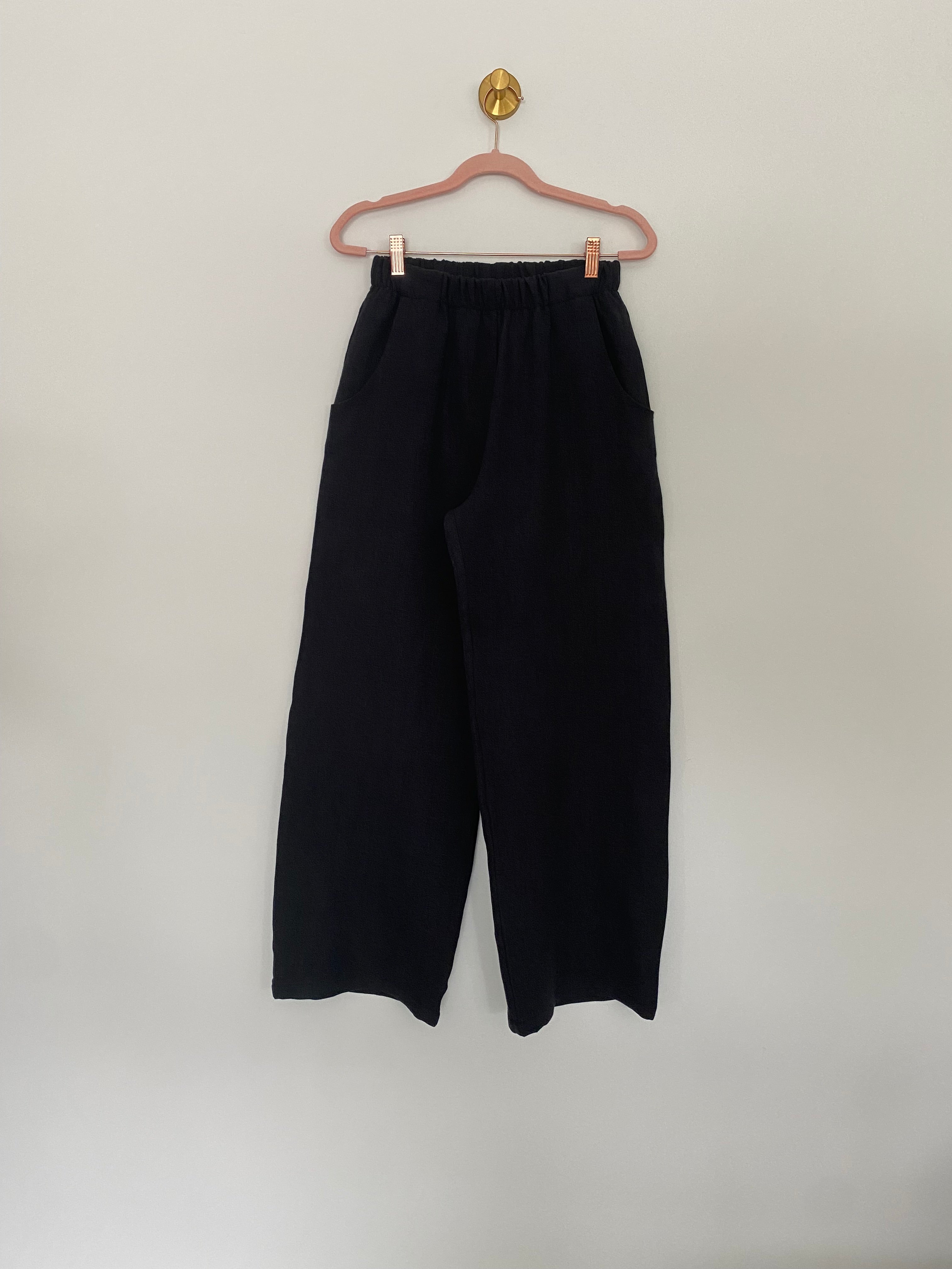 Marketplace - S - Black Hemp - Belle Wide Leg Slacks