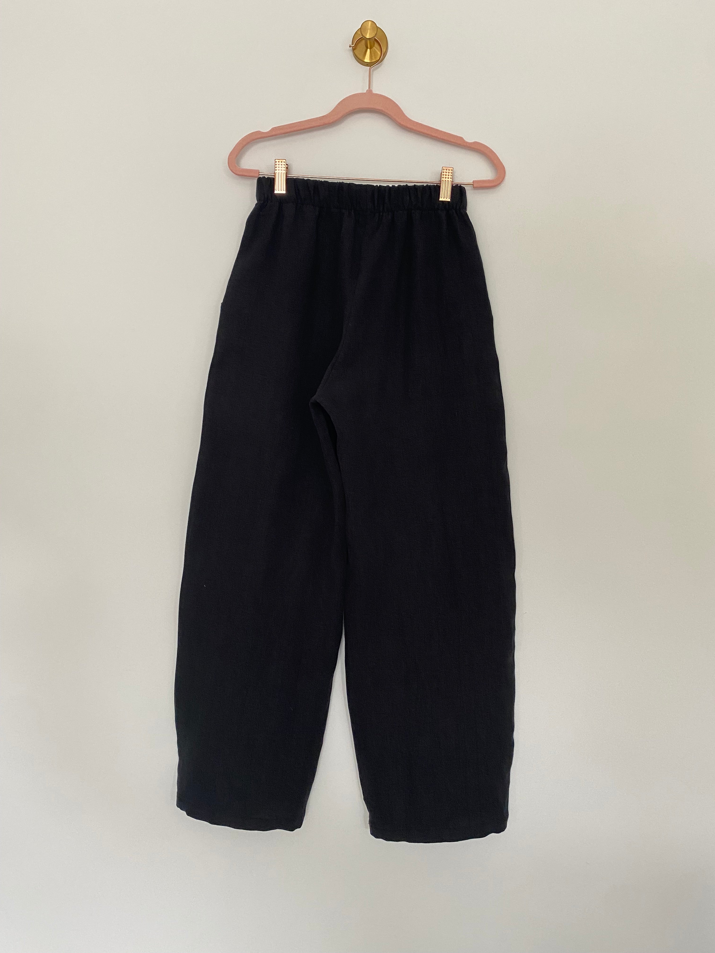 Marketplace - S - Black Hemp - Belle Wide Leg Slacks