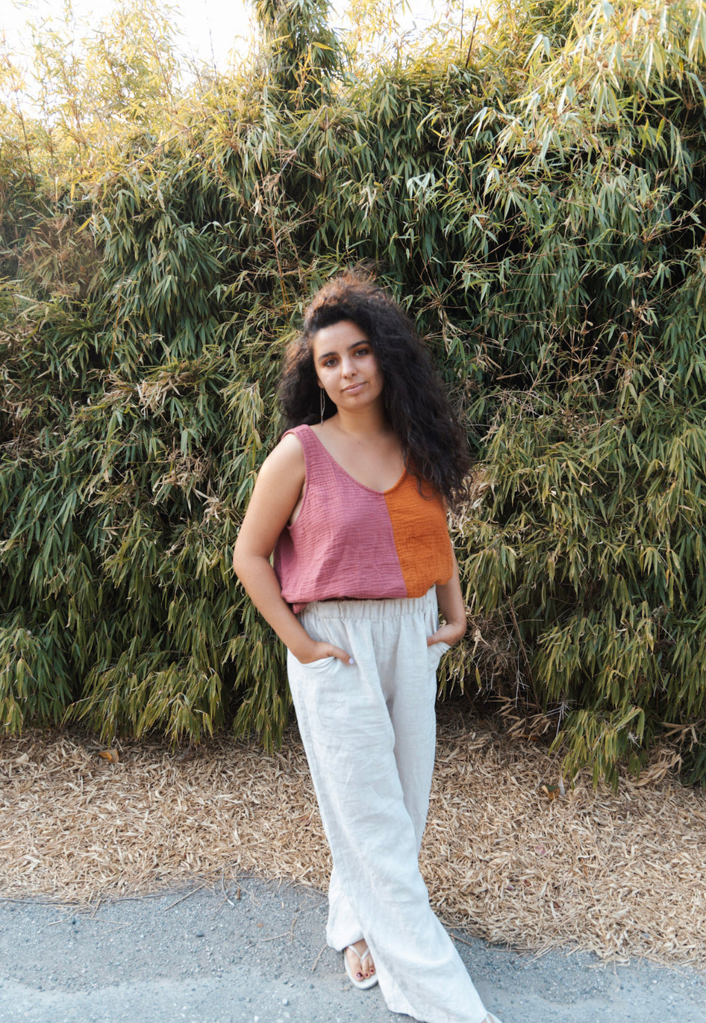 Colour Block - Gauze - Shorts