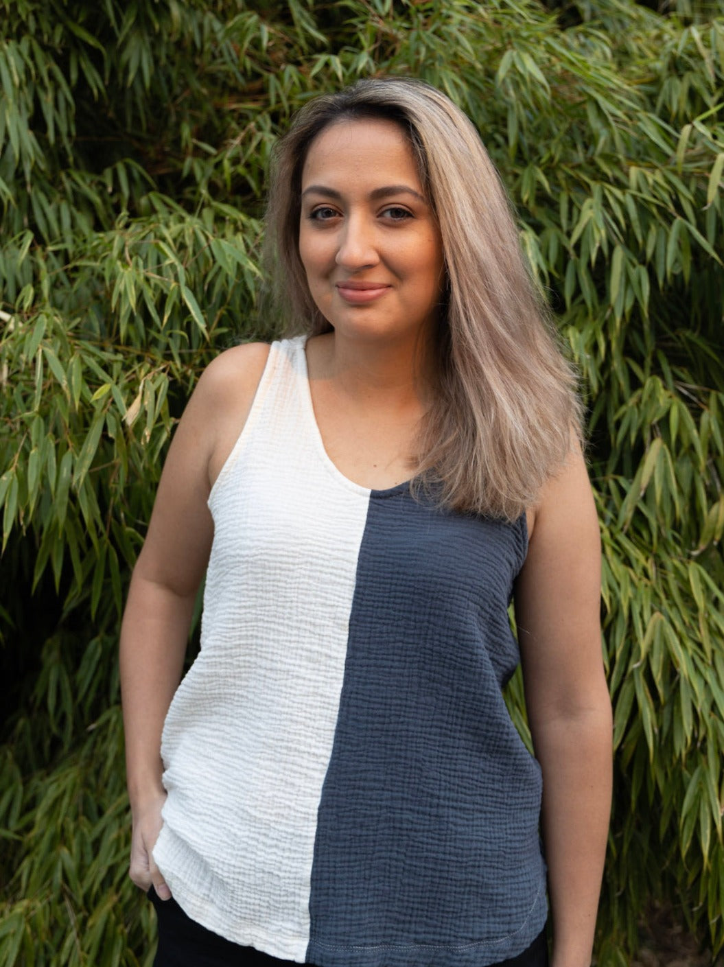 Colour Block - Gauze - Shorts