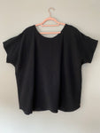Marketplace, XL, Box Top, Scoop Hem, Gauze, Black