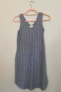 Marketplace, XXSmall, Winona Sheath Dress,  Hemp Organic Cotton, Denim Stripe