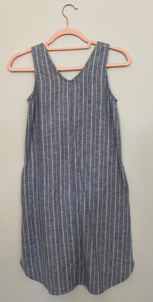 Marketplace, XXSmall, Winona Sheath Dress,  Hemp Organic Cotton, Denim Stripe