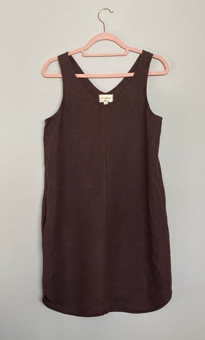 Marketplace, Small, Winona Sheath Dress, Linen, Chocolate