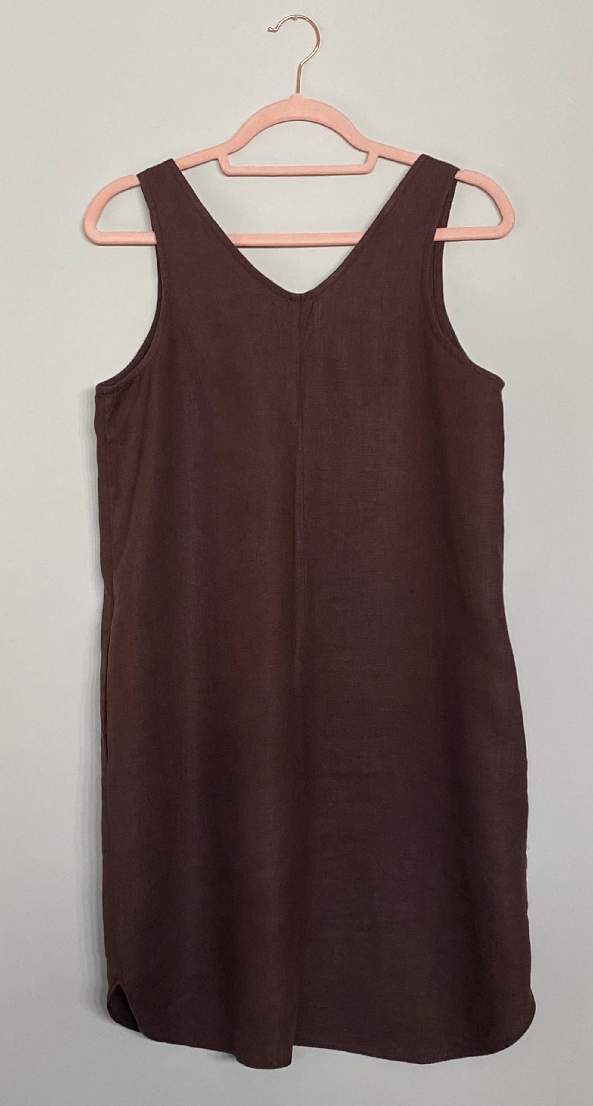 Marketplace, Small, Winona Sheath Dress, Linen, Chocolate