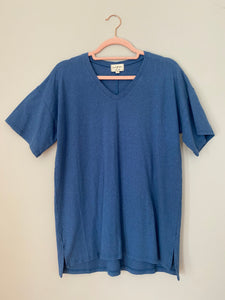 Marketplace, Medium Tall, T Shirt V Neck, Hemp Organic Cotton Jersey, Stellar