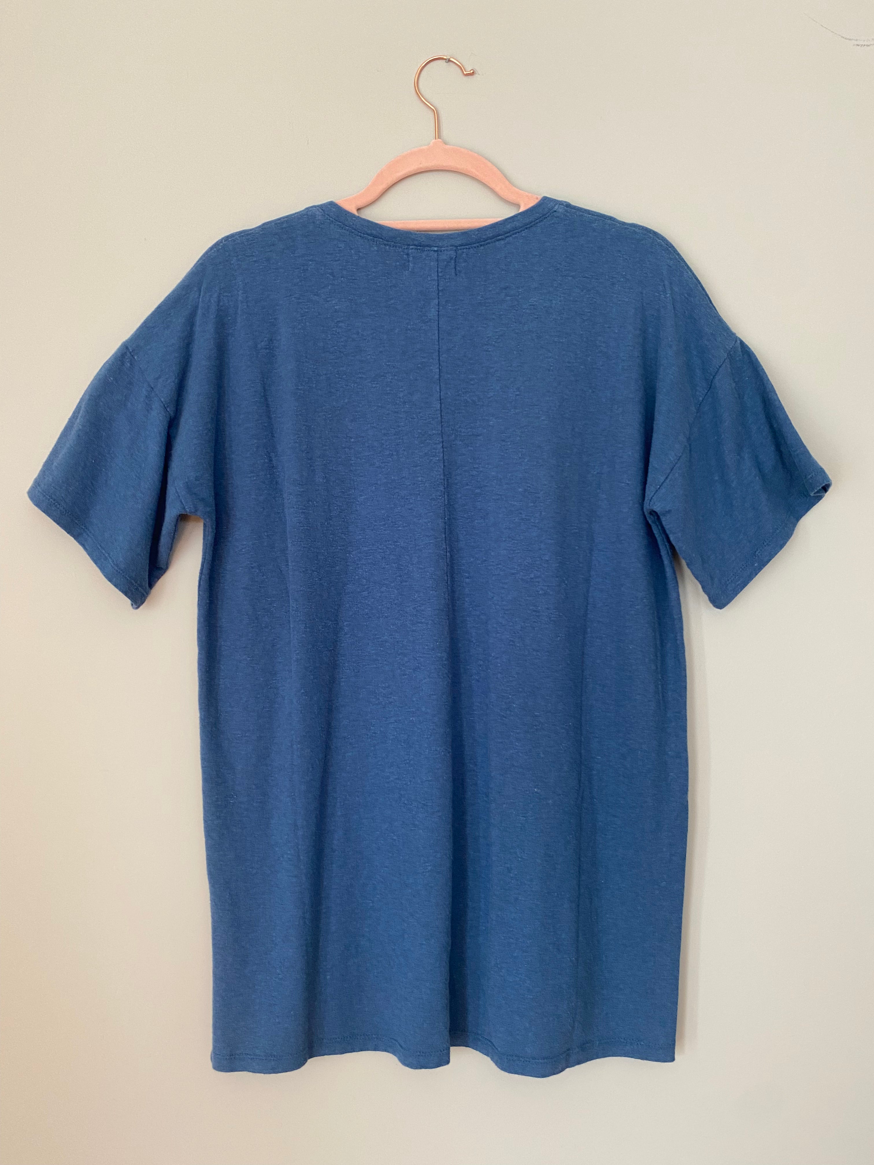 Marketplace, Medium Tall, T Shirt V Neck, Hemp Organic Cotton Jersey, Stellar