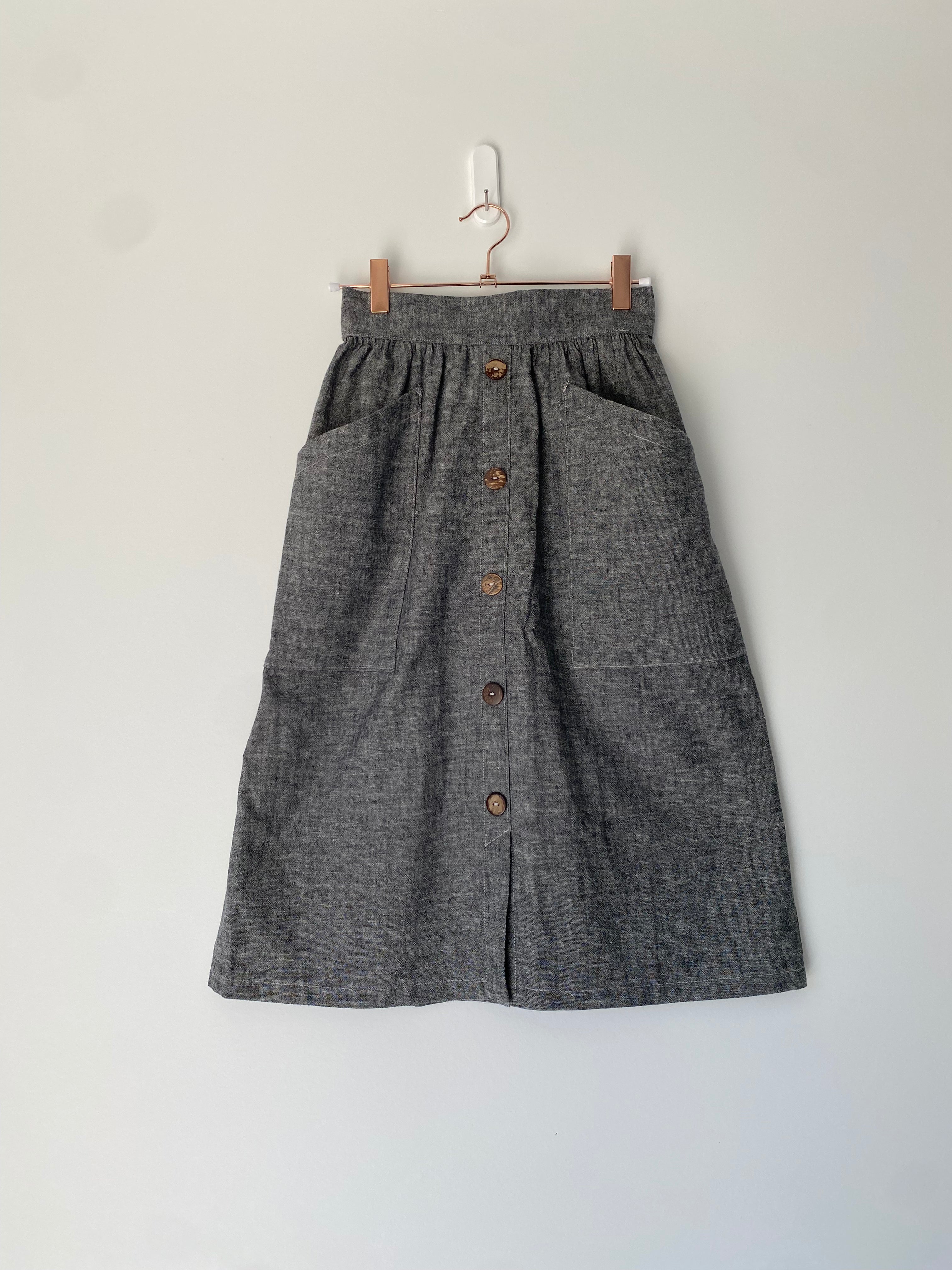 Marketplace - XS - The Skirt - Hemp Organic Cotton - Charcoal