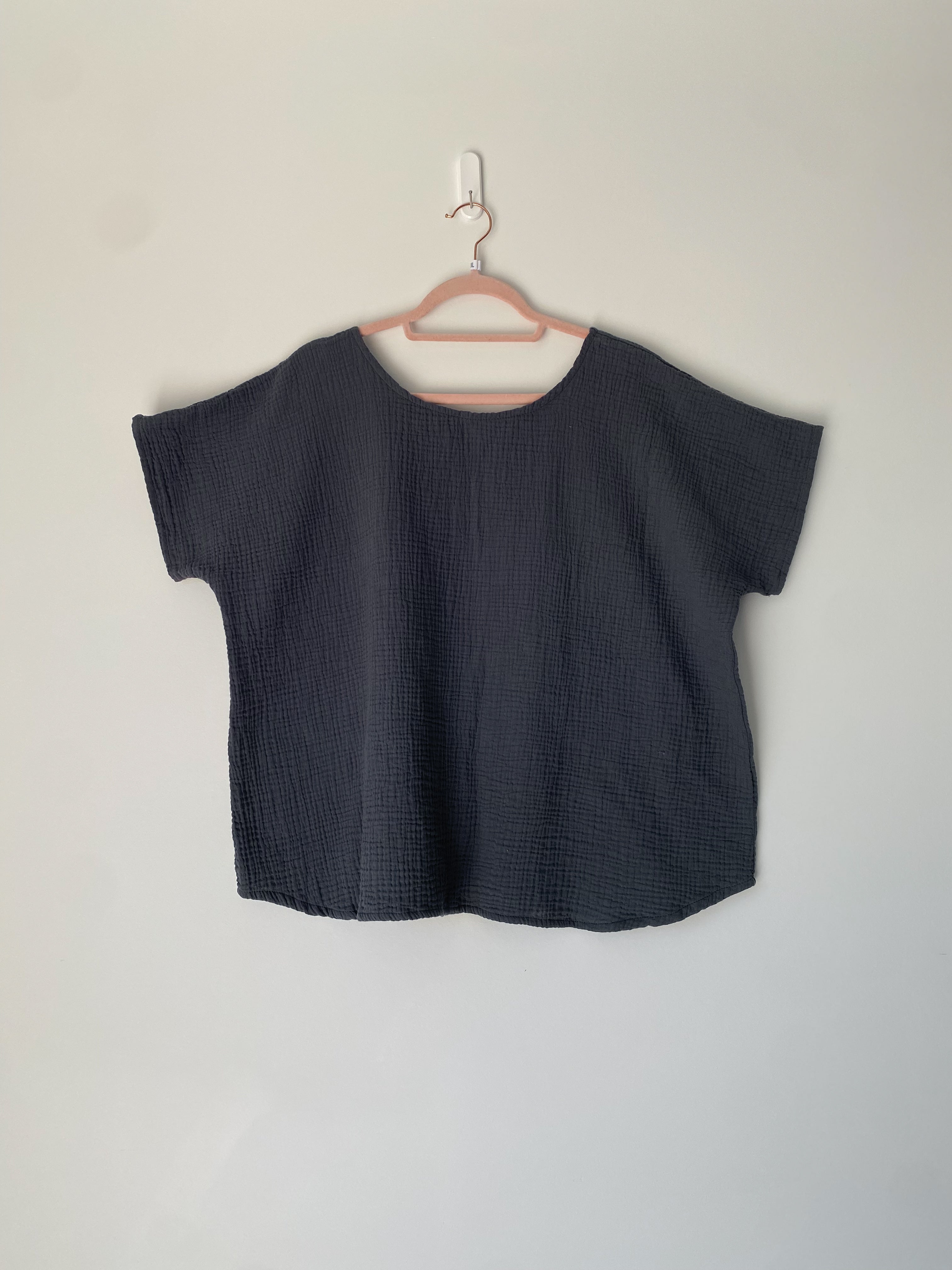 Marketplace - L - Box Top - Gauze - Smoke