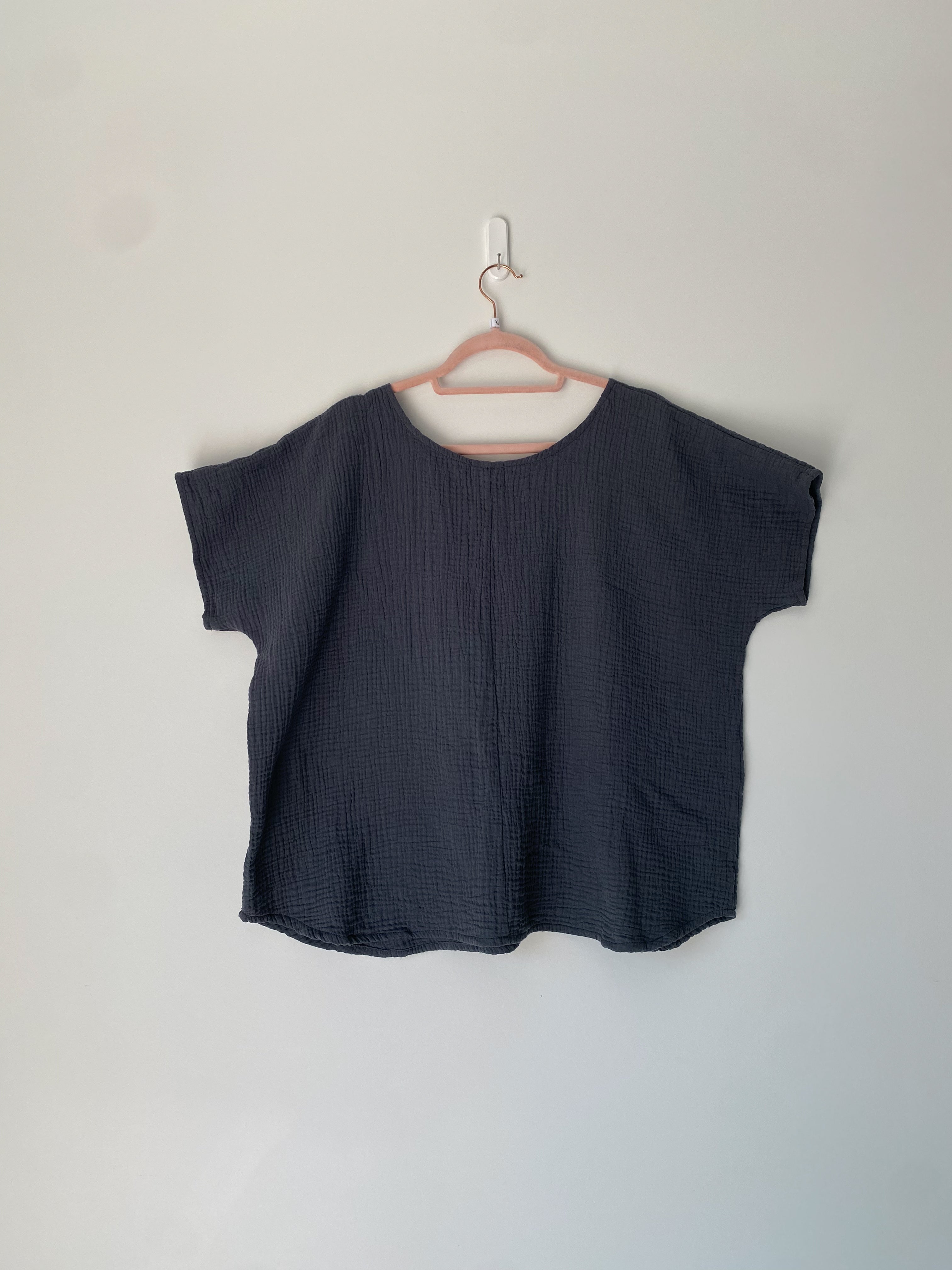 Marketplace - L - Box Top - Gauze - Smoke