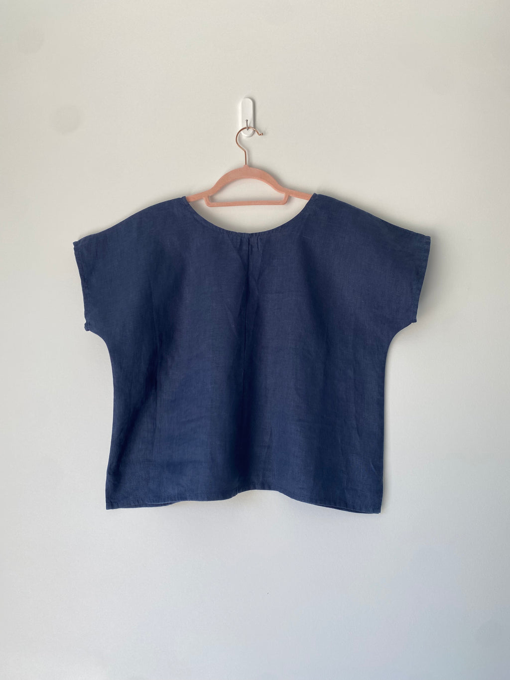 Marketplace - S - Box Top - Linen - Navy