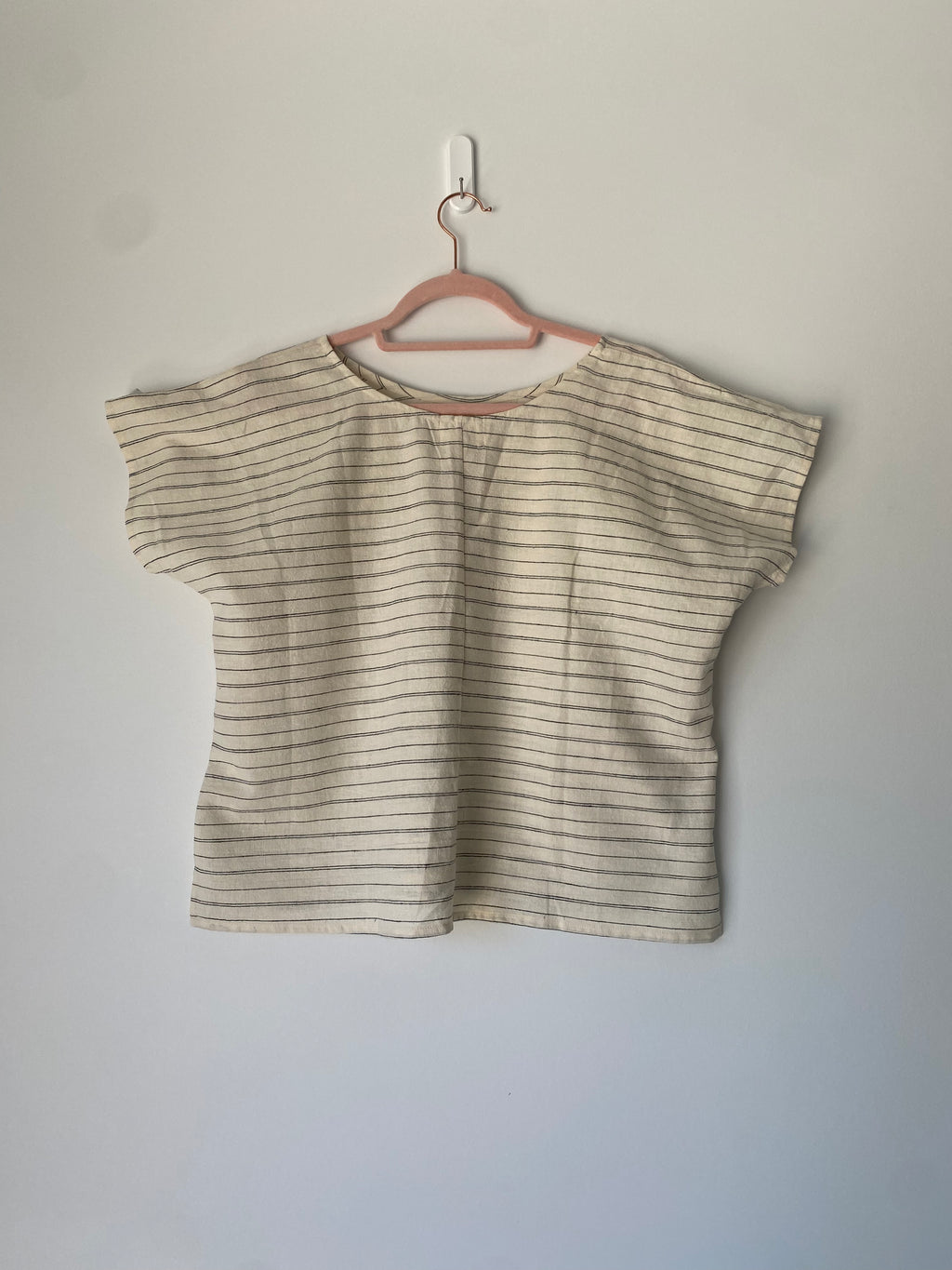 Marketplace - S - Box Top - Hemp Organic Cotton - Butter Cream Stripe