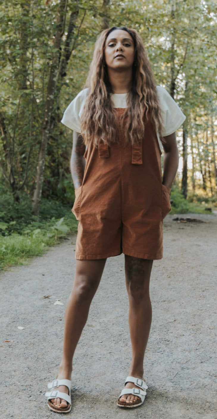 Marketplace - Large - Dungaree Shorts - 21 Wale Cord - Copper